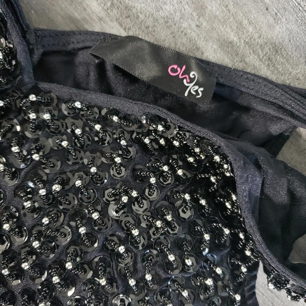 Designer Black Sequin Detailed OhYes Fashion Mini Size S / US 4 / IT 40 - 4 Thumbnail