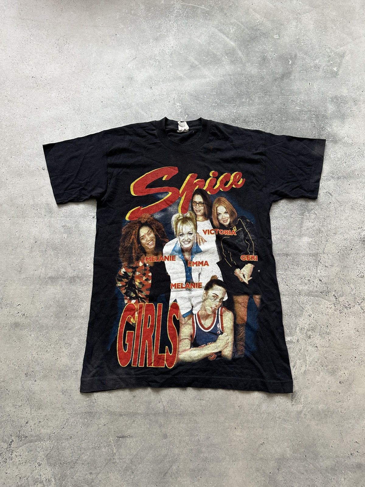 image of Band Tees x Rap Tees Vintage 90's Spice Girls Tee Shirt in Black, Men's (Size Medium)