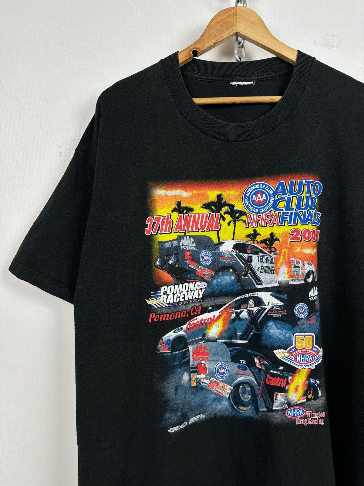 NASCAR 2001 Vintage NHRA Finals 37th Annual Pomona T-Shirt Size US XL / EU 56 / 4 - 5 Thumbnail