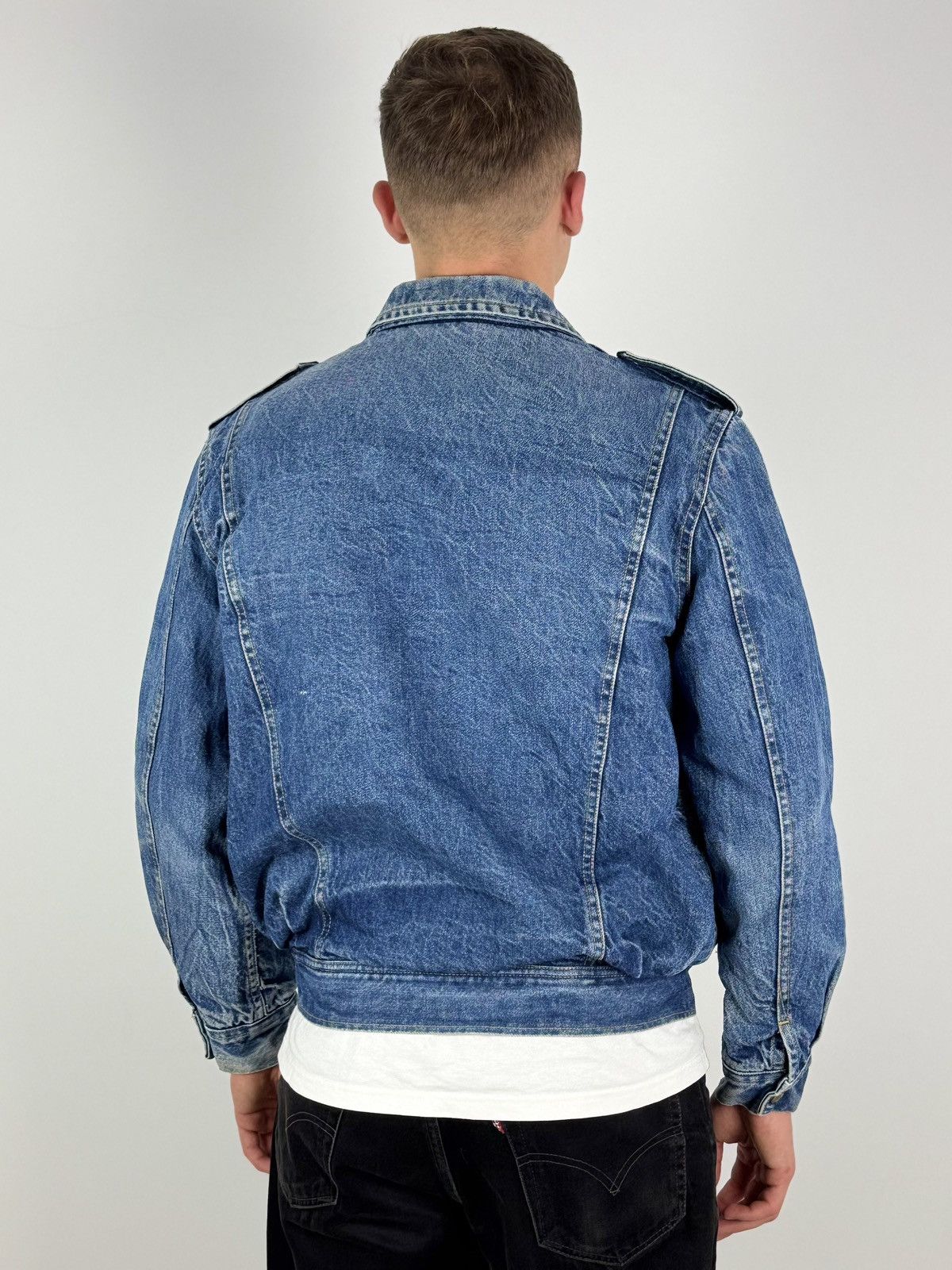 Lee 80’s Vintage Lee Roper Washed Denim Sherpa Jacket Size US L / EU 52-54 / 3 - 4 Thumbnail