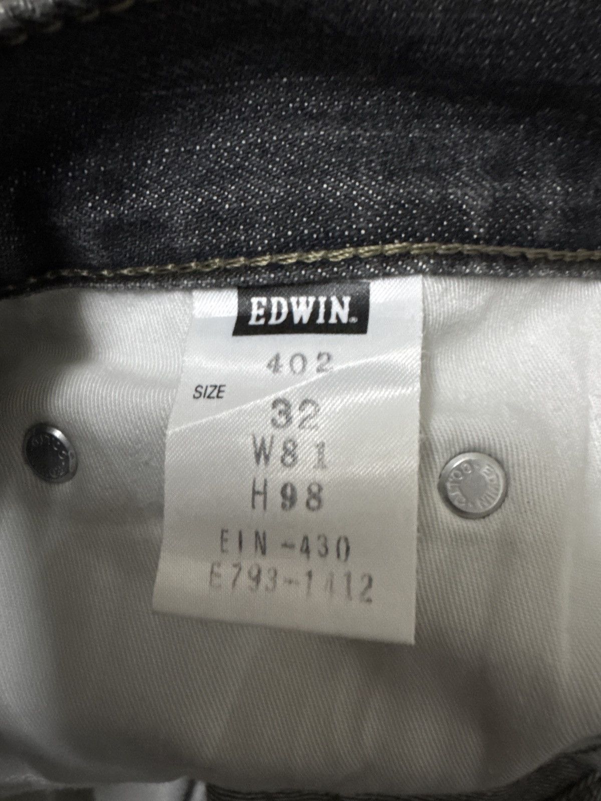 Edwin Vintage Edwin402 Black Faded Distressed Denim Size US 31 - 14 Thumbnail