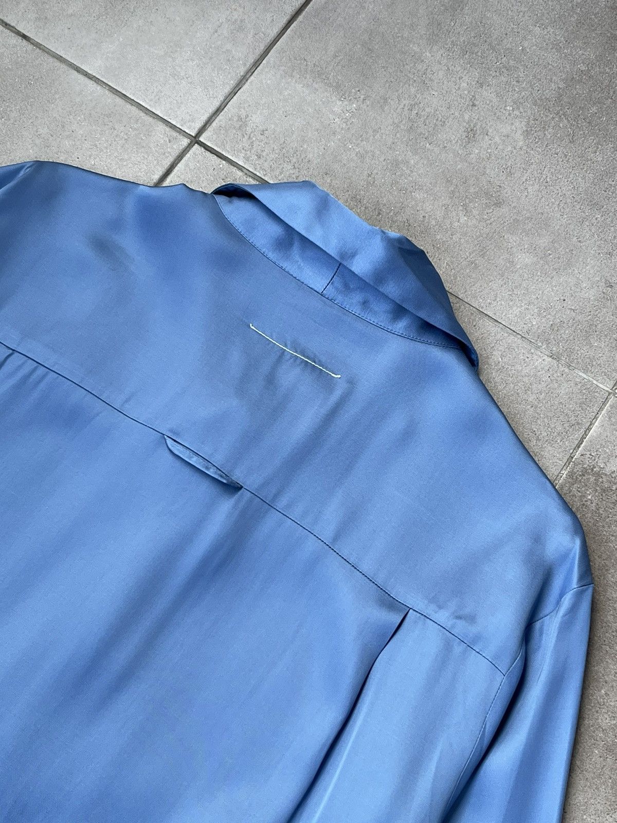 Maison Margiela !DS! SS22 Maison Margiela Bow Blue Viscose Shirt Size L / US 10 / IT 46 - 19 Thumbnail