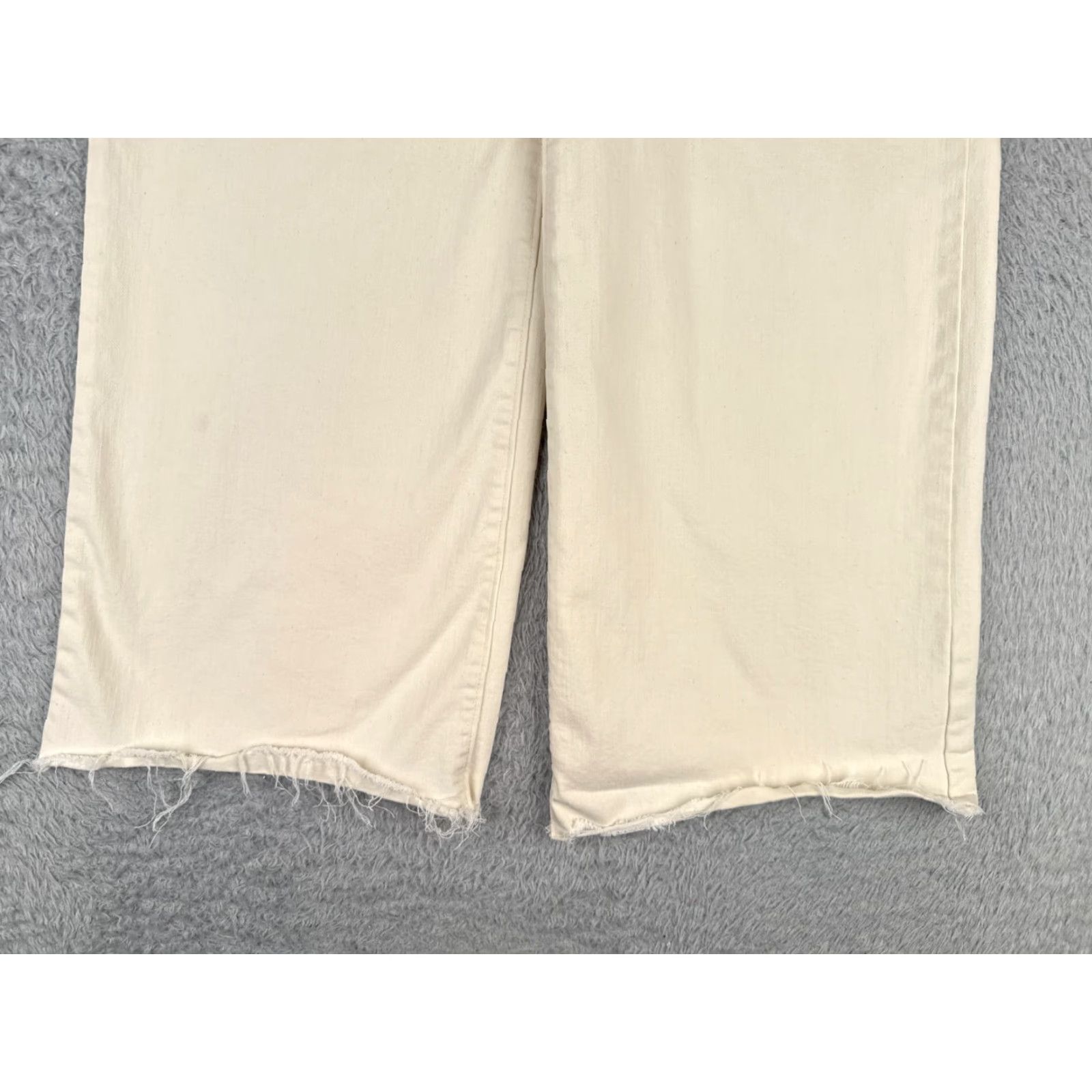 Vintage Time And Tru Jeans Women 10 Ivory Denim Wide-Leg High Rise Button Fly 30x24 Size 32" / US 10 / IT 46 - 2 Thumbnail
