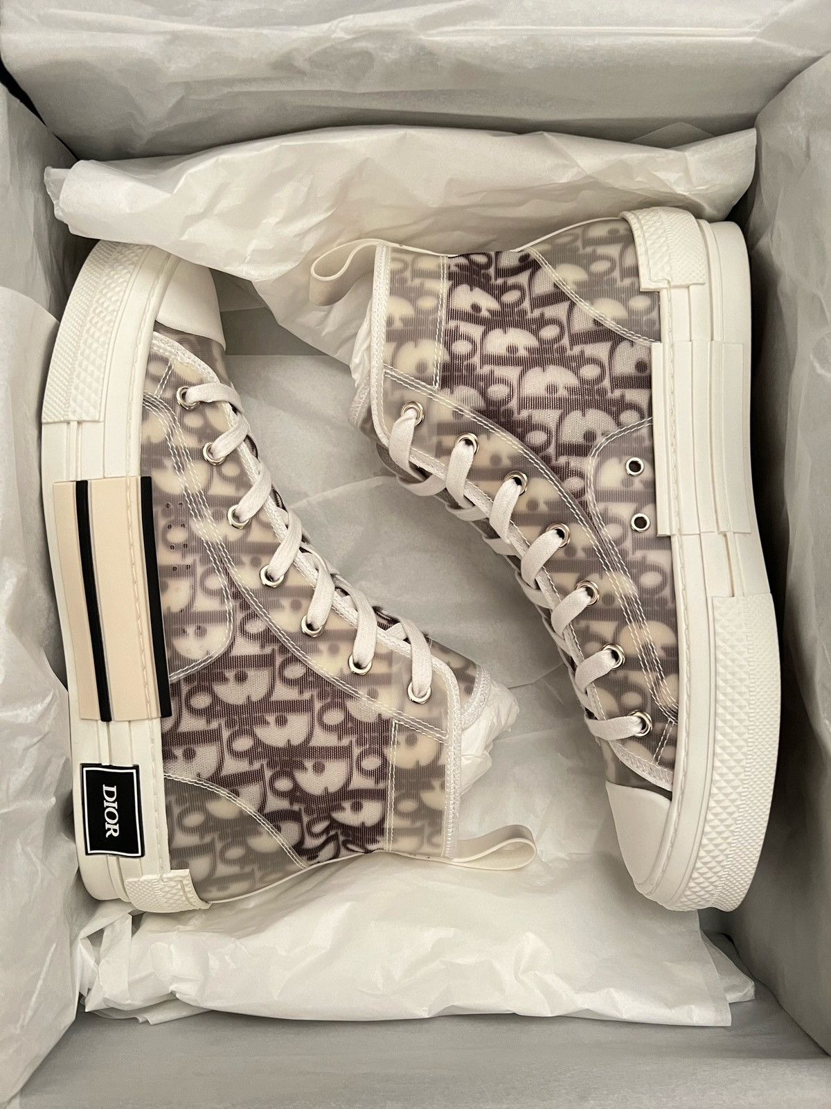 Dior 40 Dior OG B23 Oblique Black White High Top Logo Sneakers Size US 7 / EU 40 - 12 Thumbnail