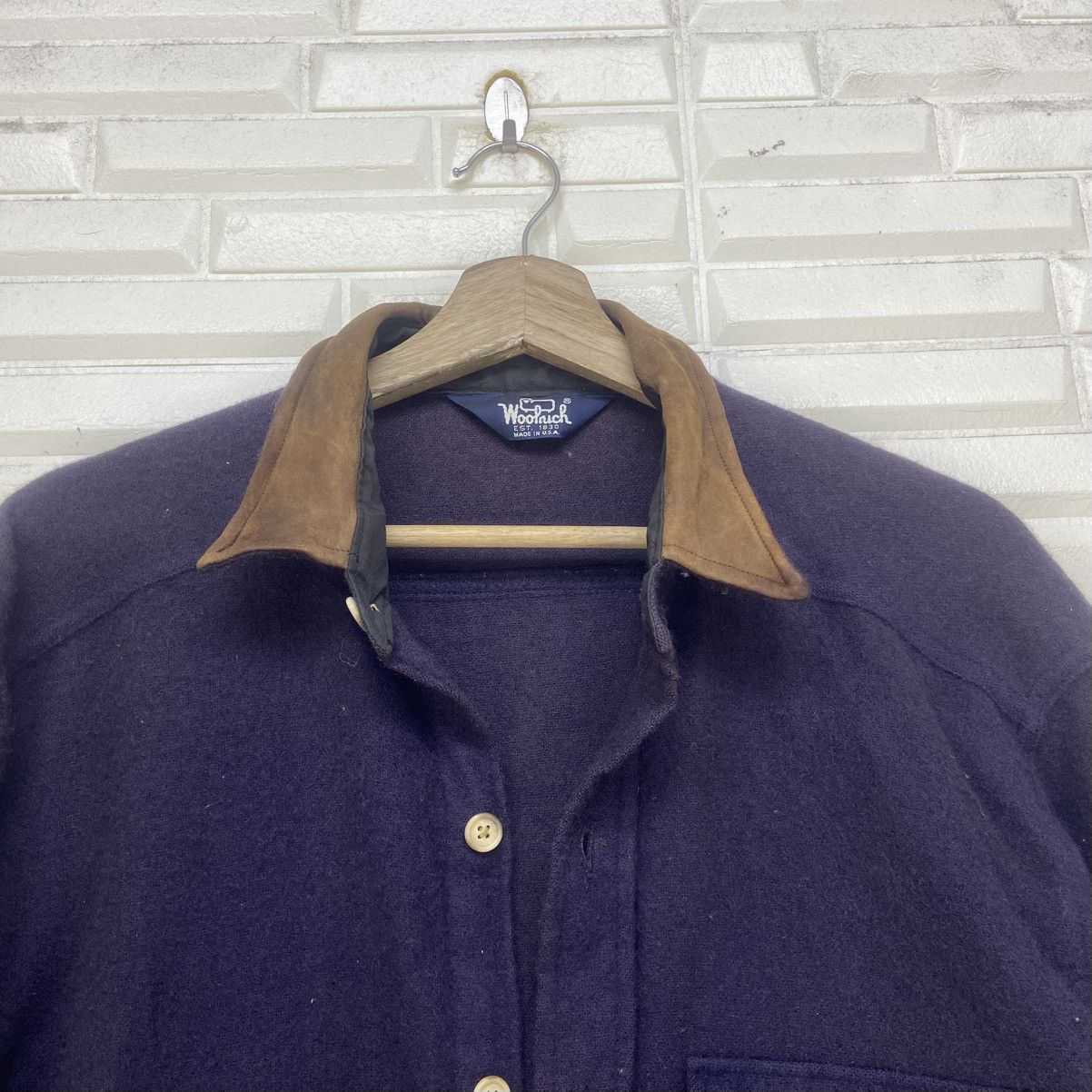 Woolrich Woolen Mills Vintage 70s Woolrich Leather Patchwork Wool Flannel Size US M / EU 48-50 / 2 - 15 Thumbnail