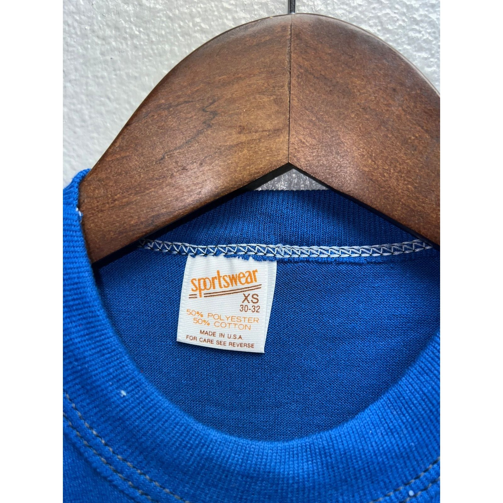 Other 80s Women's Vintage Sportswear Blue Crop Top Shirt Women XS Size XS / US 0-2 / IT 36-38 - 5 Thumbnail