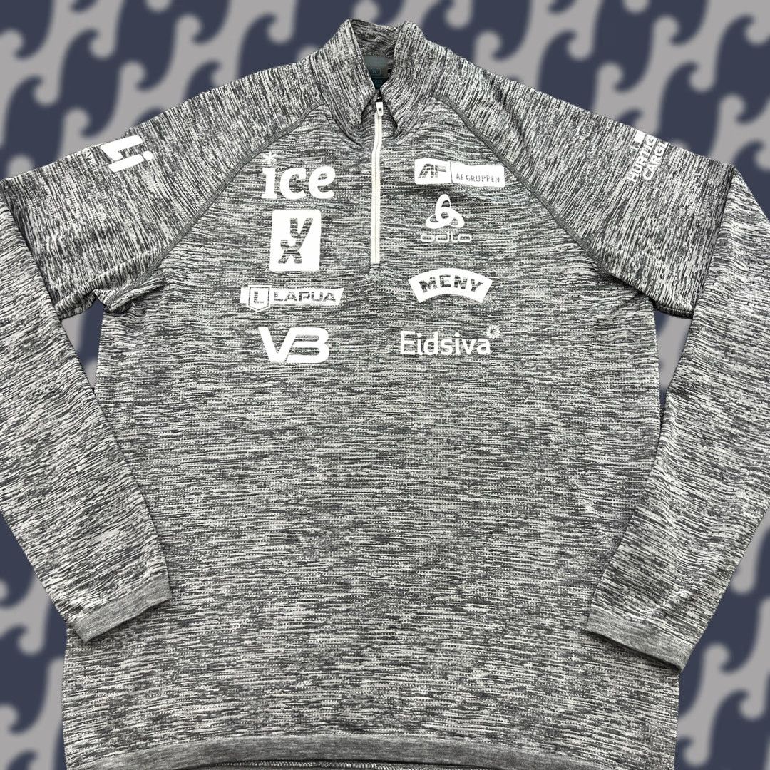 Odlo ODLO Team ICE Mens Ski Top Gray Mid Layer 1/4 Zip Stretch Long Sleeves Size US M / EU 48-50 / 2 - 1 Thumbnail