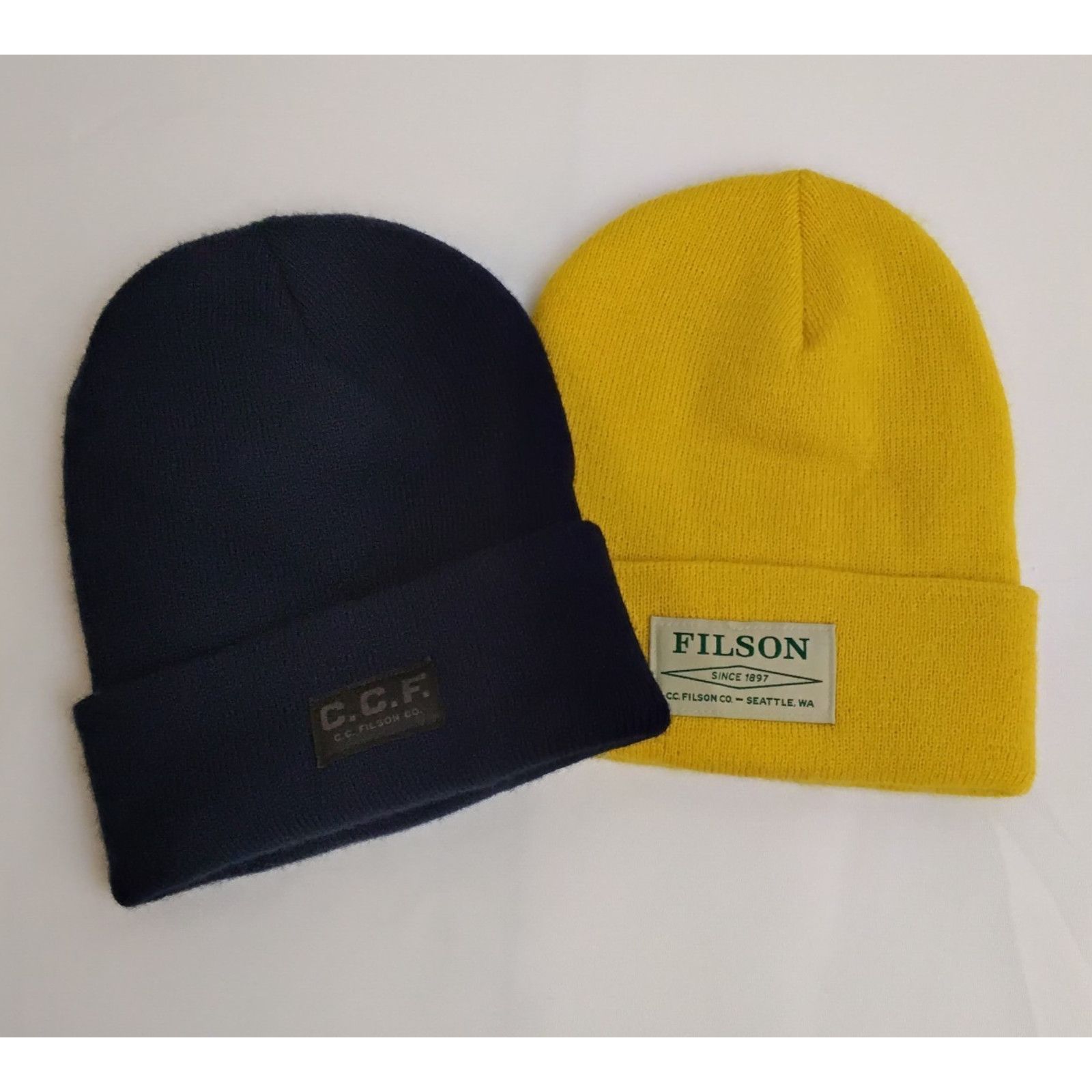 Filson CC Filson Beanies Lot of 2 Knit Hats Blue/Yellow USA Size ONE SIZE - 2 Thumbnail