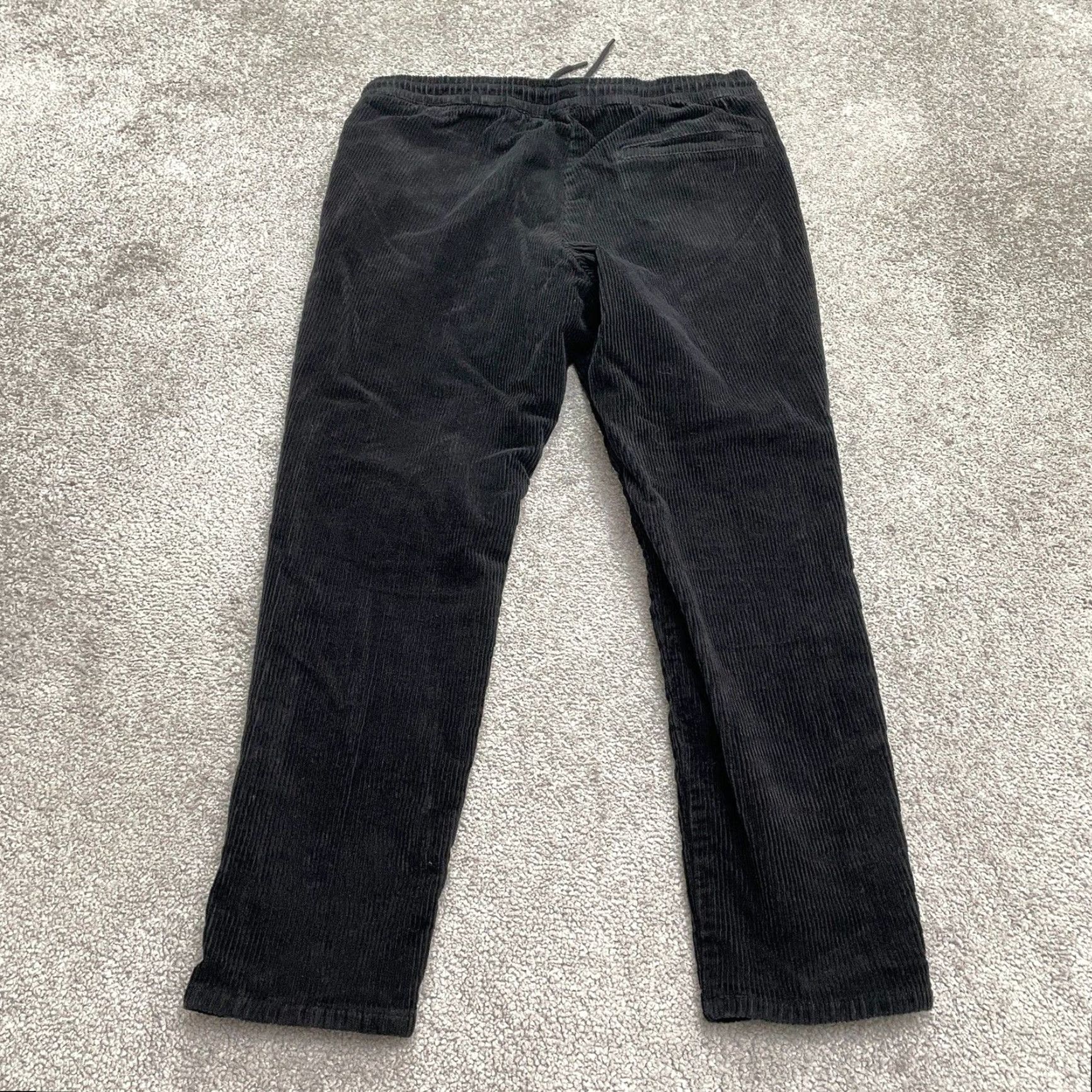 ONLY & SONS Only and Sons Corduroy Pants Mens 35x26 Black Straight Leg Organic Cotton Medium Size US 31 - 2 Thumbnail