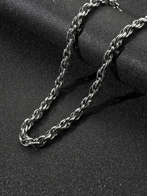 Jewelry × Vintage Retro Punk Minimal Vintage Chain Link Steel Size ONE SIZE - 2 Thumbnail