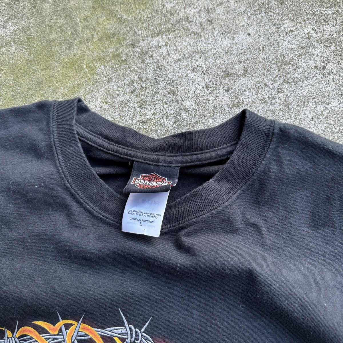 Harley Davidson Harley Faded Wire Flame Longsleeve Shirt ERD Grunge WCC Size US L / EU 52-54 / 3 - 3 Thumbnail