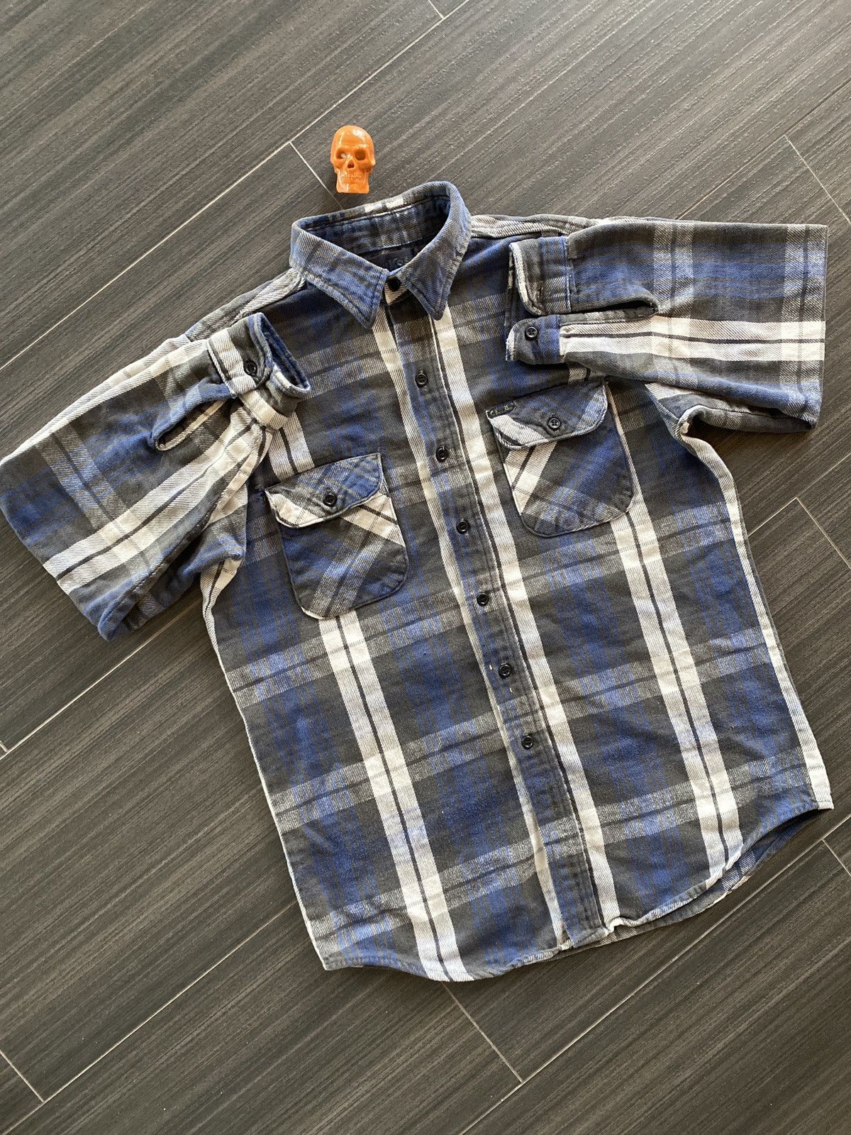 Oshkosh × Vintage Vintage Oshkosh blue gray flannel sz L Size US L / EU 52-54 / 3 - 2 Thumbnail