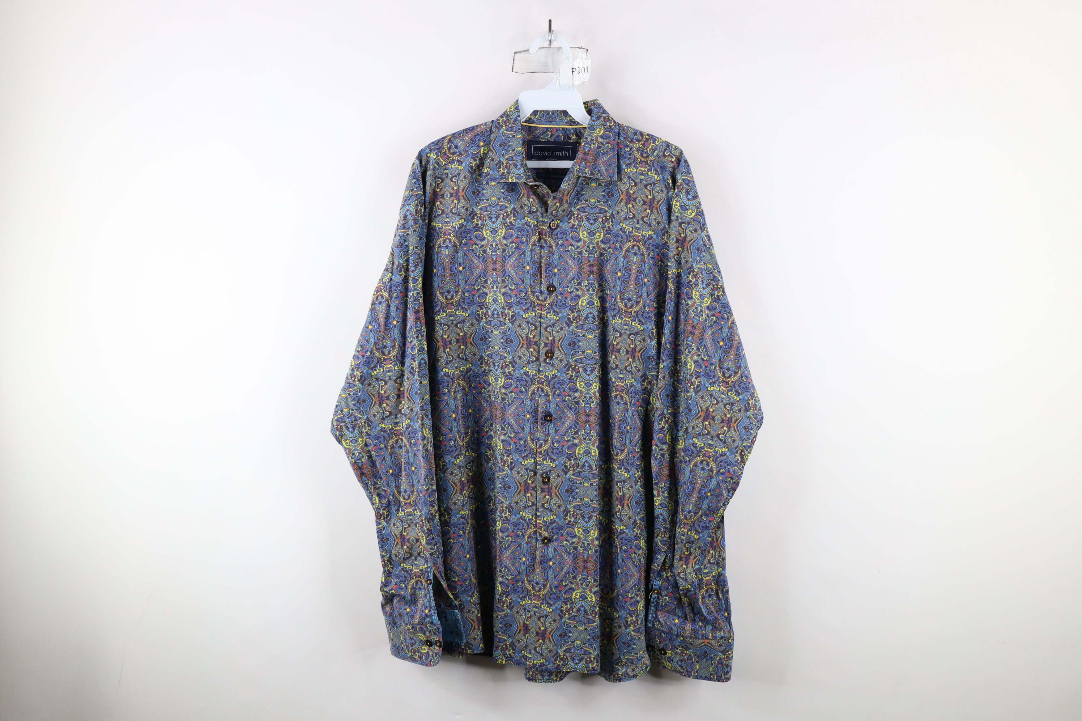 Vintage David Smith Australia Geometric Flip Cuff Button Shirt Size US XXL / EU 58 / 5 - 1 Thumbnail