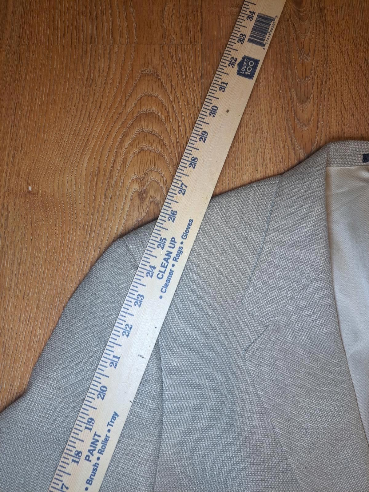 Hart Schaffner Marx Hart Schaffner Marx Sport Coat Mens 44L Beige Hopsack Wool Size 44L - 12 Thumbnail