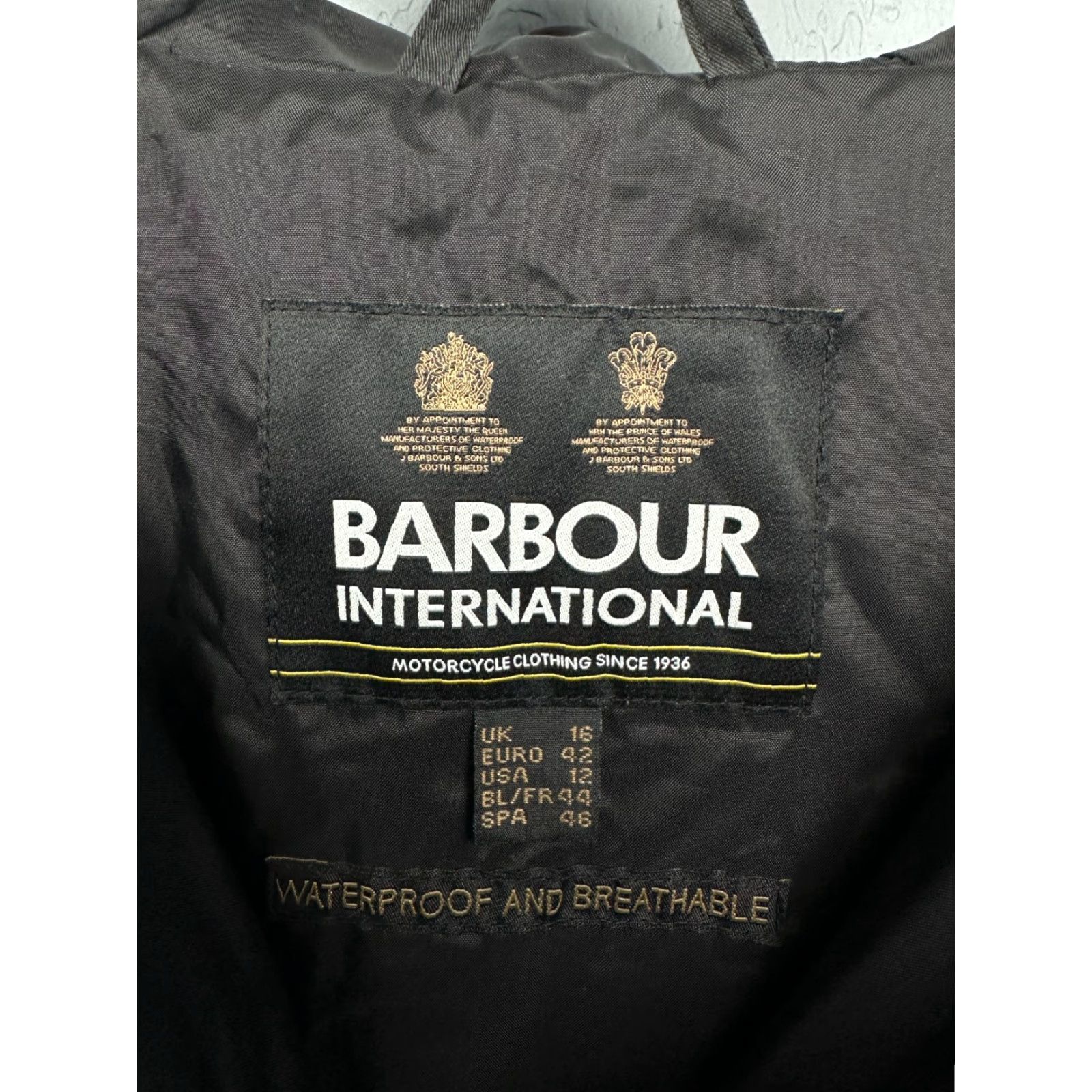 Barbour Barbour International Clypse Womens Waterproof Jacket UK 16 Jacket Womens Black Barbour Waterproof 2010s Mens? No, Womens Size XL / US 12-14 / IT 48-50 - 4 Thumbnail