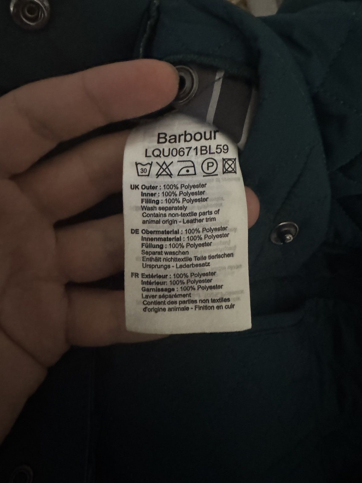 Barbour Barbour International Black Streak Quilted Leather Trim Jckt Size S / US 4 / IT 40 - 15 Thumbnail