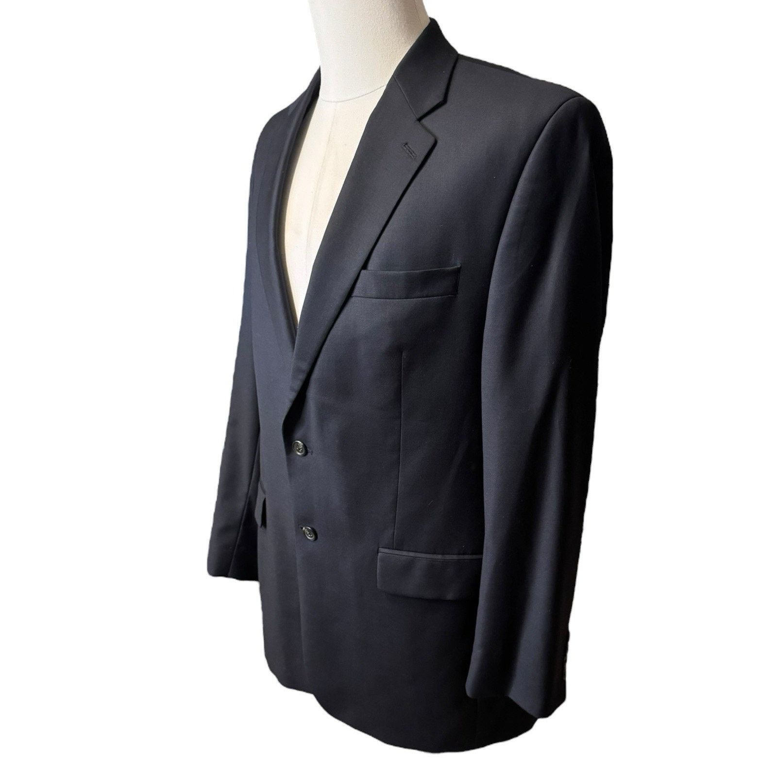 Lauren Ralph Lauren Ralph Lauren 44L Wool Navy Blue Two Button Sport Coat Blazer Size 44L - 2 Thumbnail