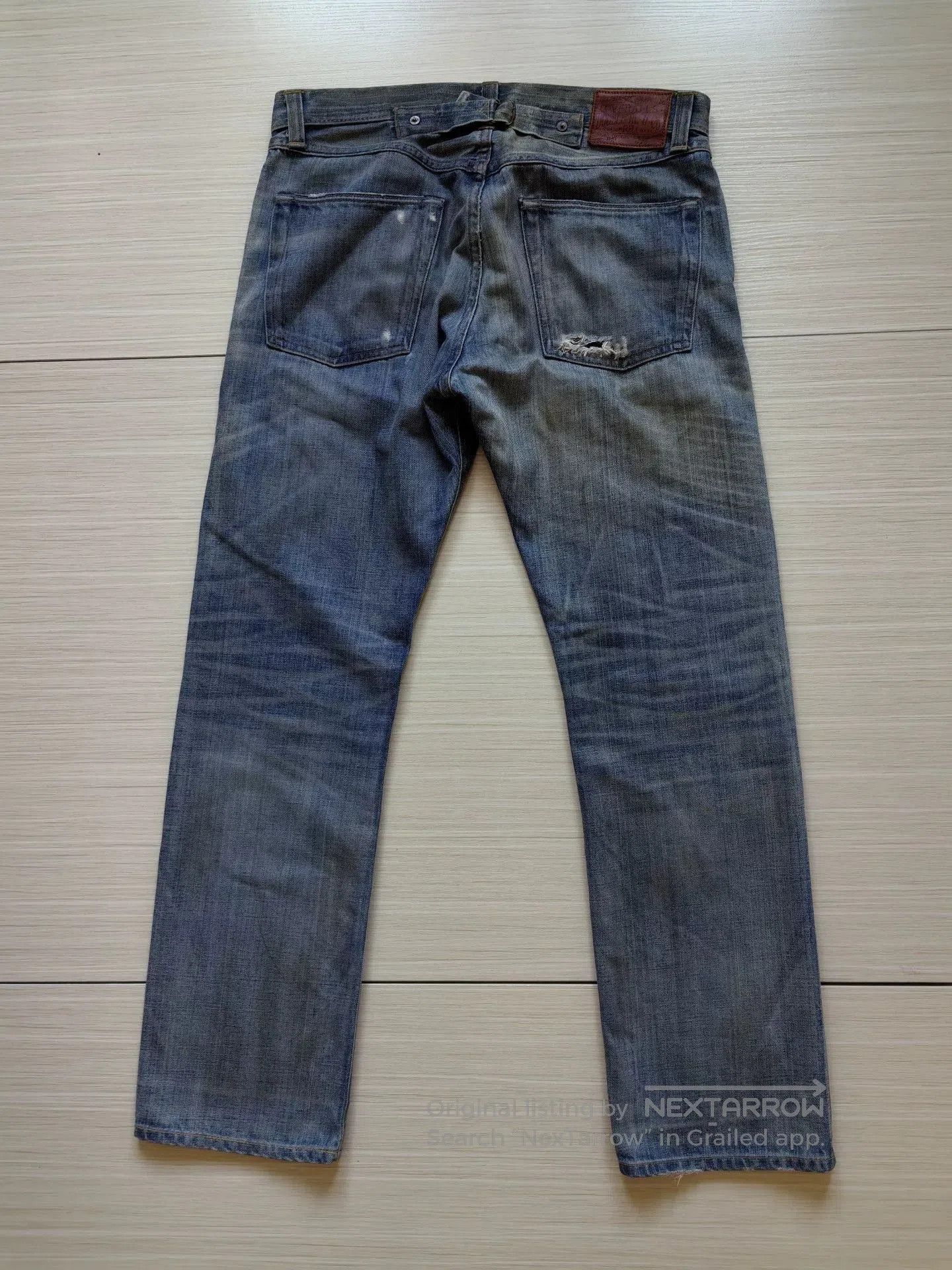 RRL Ralph Lauren rrl vintage blue distressed denim pants. Size US 30 / EU 46 - 4 Thumbnail