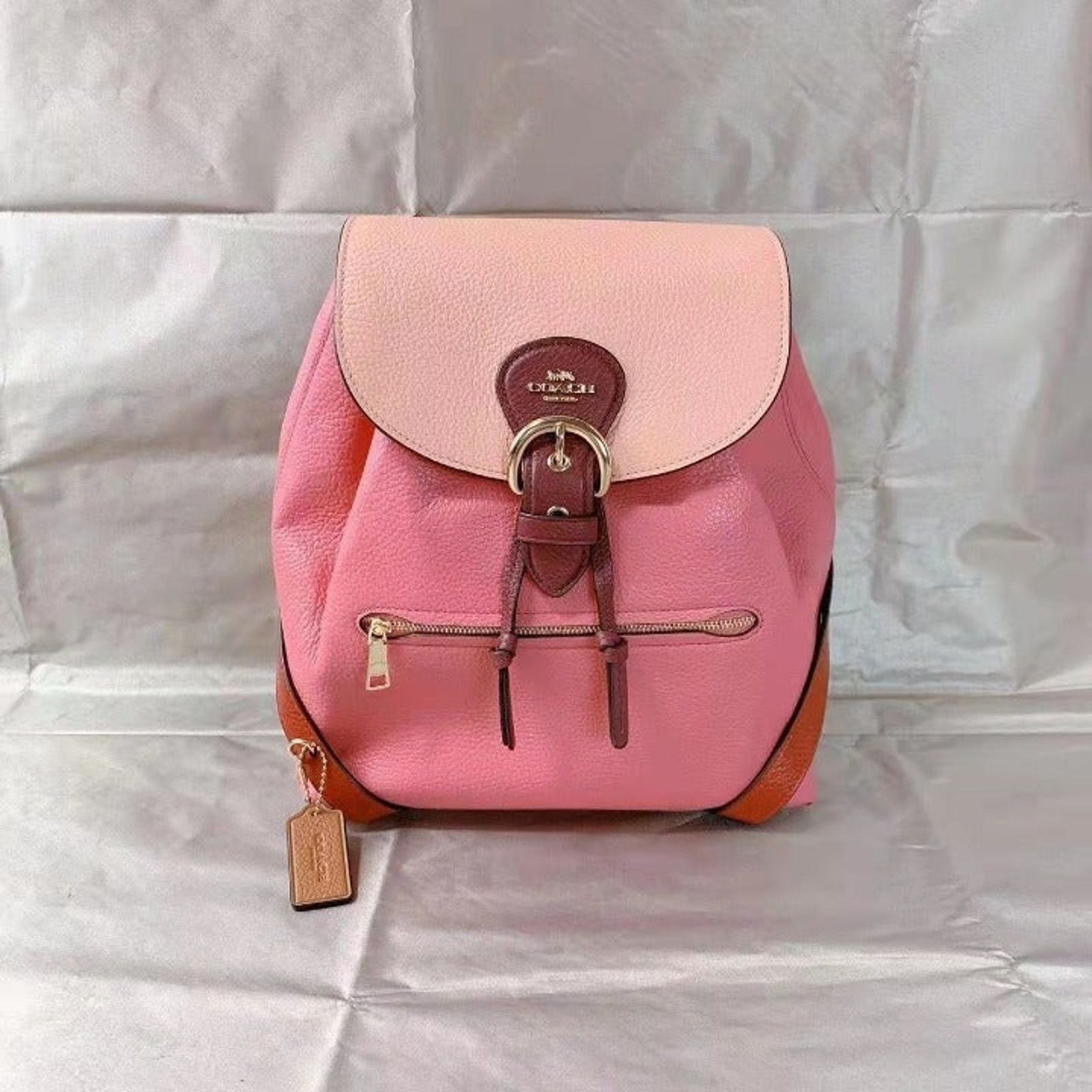 image of Coach C8518 Kleo Backpack In Colorblock In Faded Blush Multi in Pink, Women's