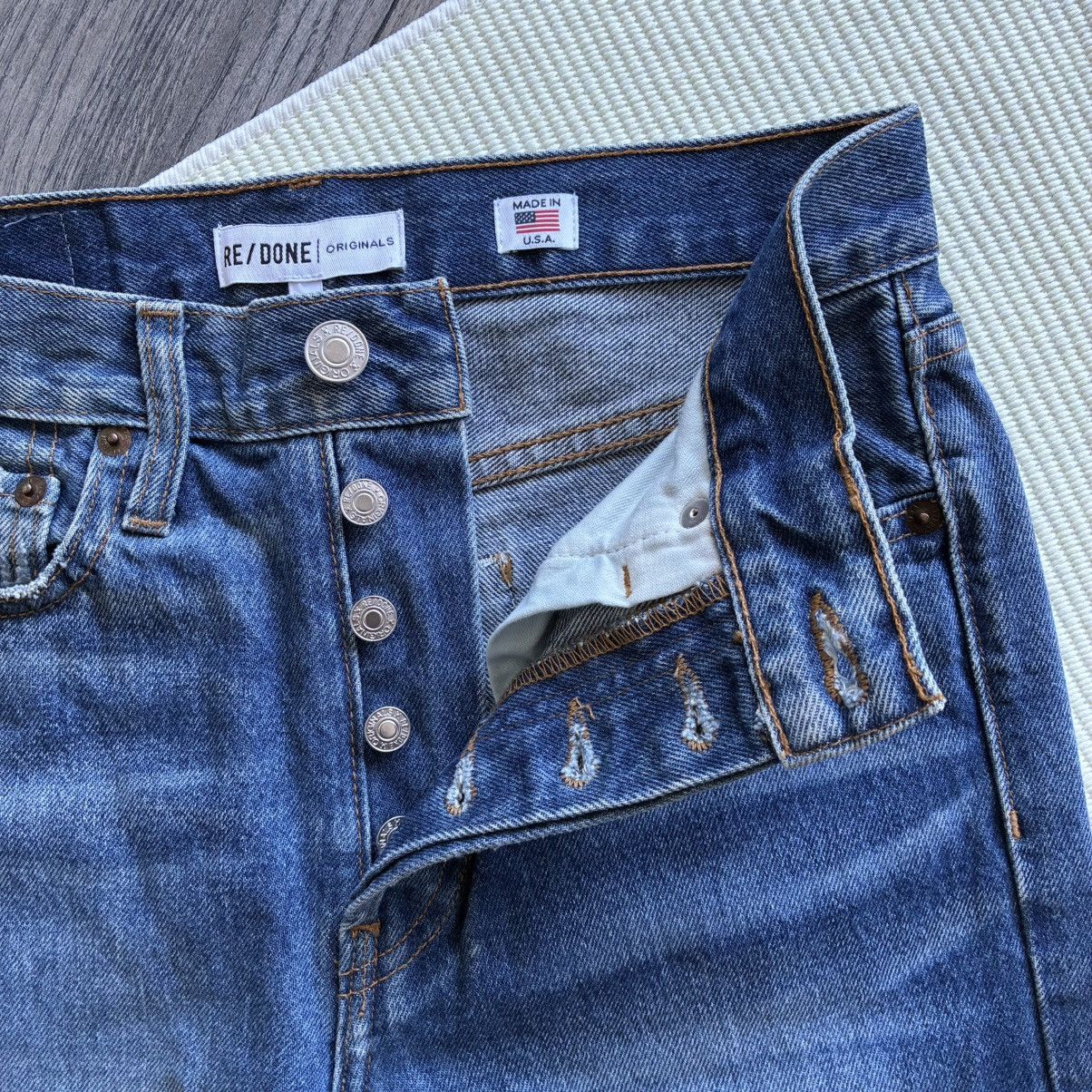 RE/DONE RE/DONE Originals Distressed High Rise Ankle Crop Jeans Size 27" / US 4 / IT 40 - 5 Thumbnail