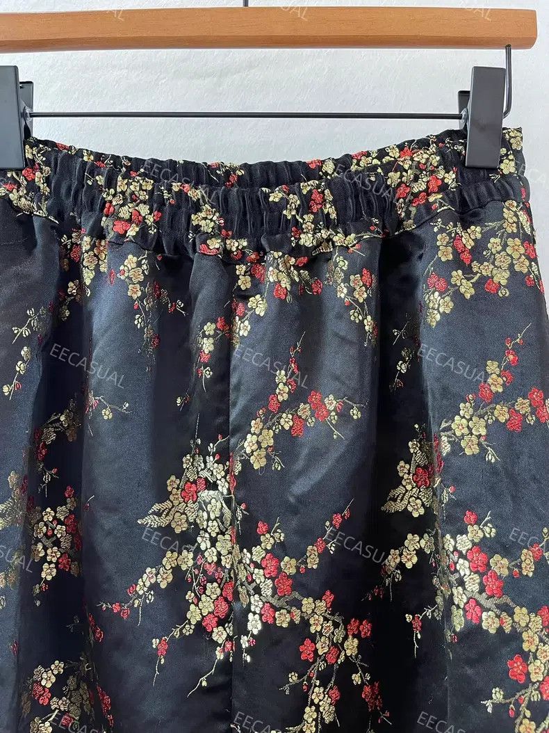 Junya Watanabe Junya Watanabe size S Black Embroidered Jacquard Drawstrin Size 23" - 8 Thumbnail
