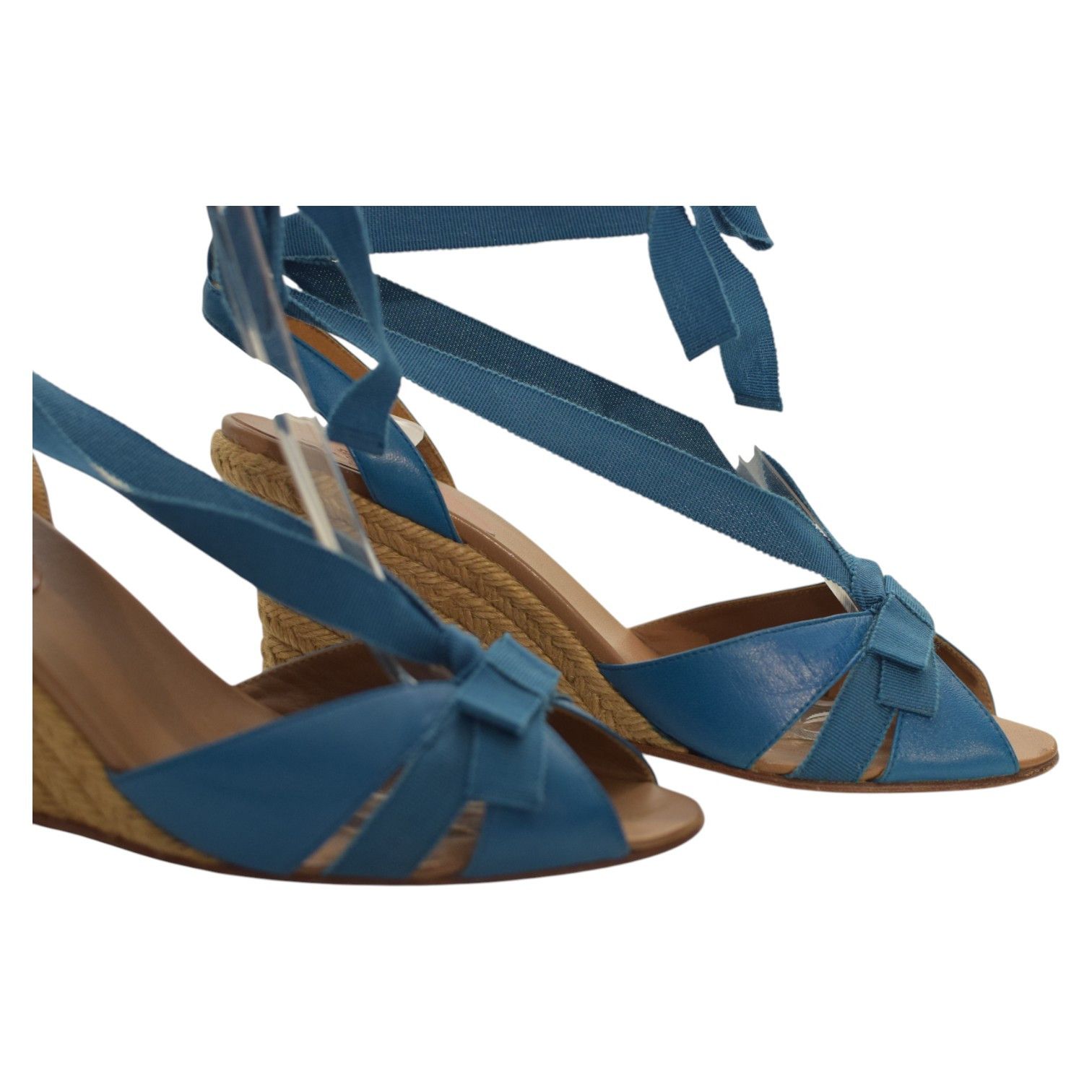 Christian Louboutin Christian Louboutin Blue Ankle Tie Up Espadrille Wedge Size US 8 / IT 38 - 7 Thumbnail