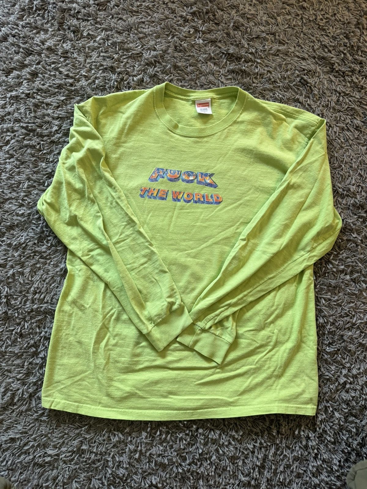 Supreme FUCK THE WORLD TEE BLACK SMALL 45JI8985 | BRAND