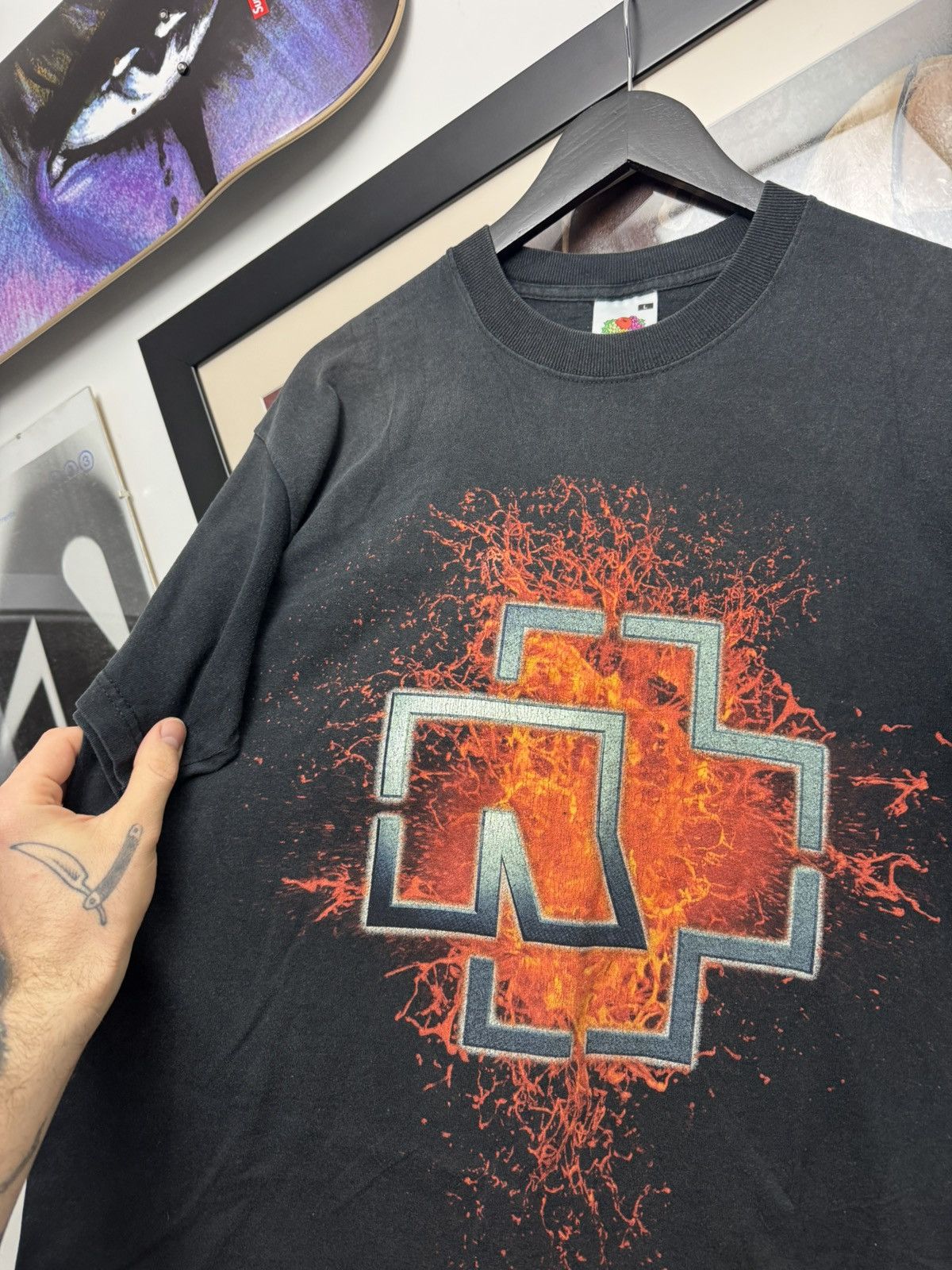 Band Tees Rare Vintage Y2k Rammstein Band Tee Rock Metal Fire Flame Size US L / EU 52-54 / 3 - 2 Thumbnail
