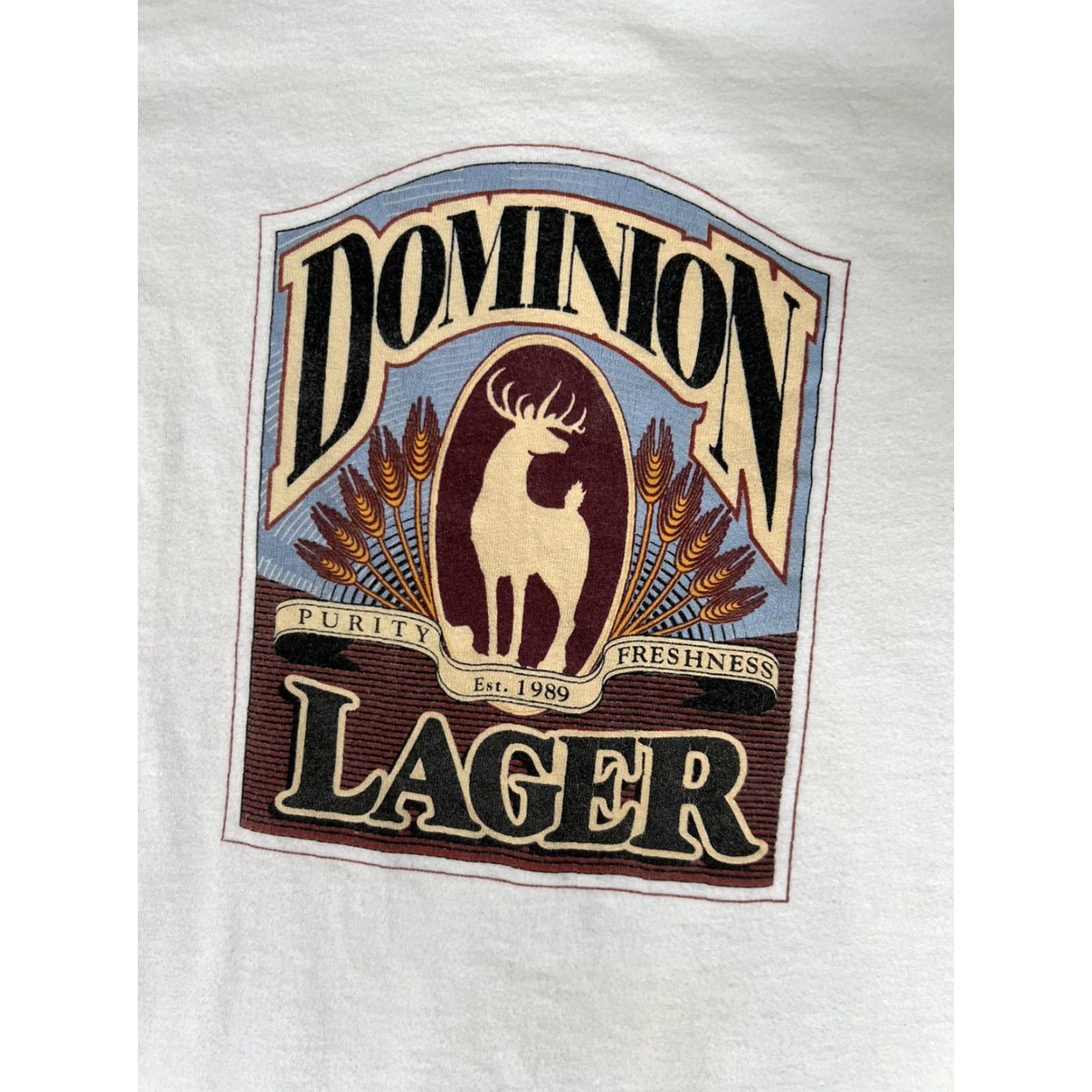 Vintage VINTAGE Dominion Lager T-Shirt XL 90s Beer USA White Cotton Short Sleeve Crew Neck Men Single Stitch Made in USA Size US XL / EU 56 / 4 - 2 Thumbnail