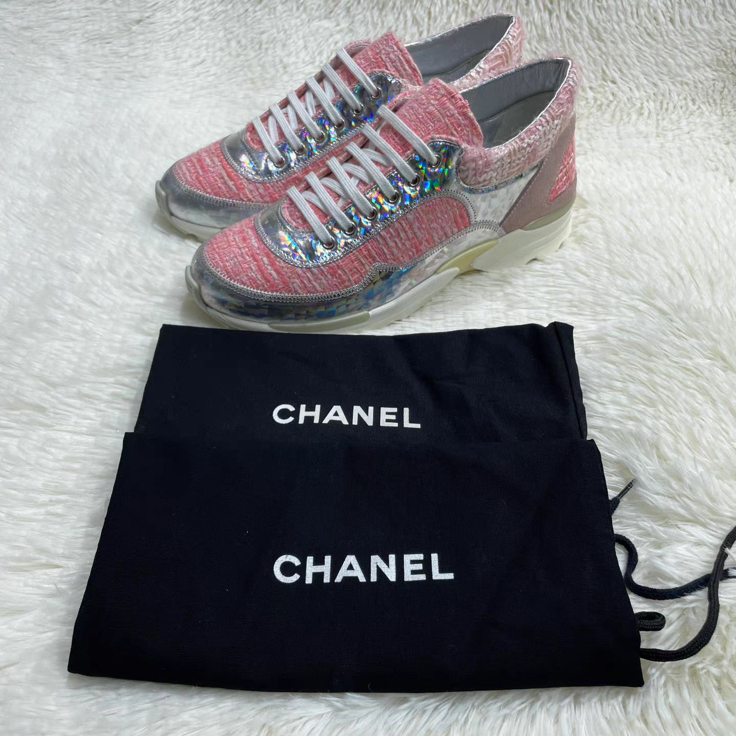Chanel CHANEL Tweed Woven Low-Top Casual Sneakers K15 Size US 6 / IT 36 - 9 Thumbnail
