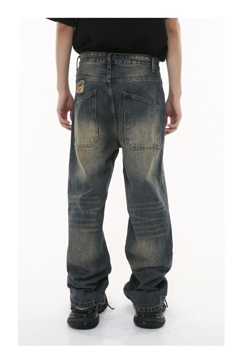 Japanese Brand × Jean Japanese retro straight loose ripped street distressed jeans Size US 32 / EU 48 - 4 Thumbnail