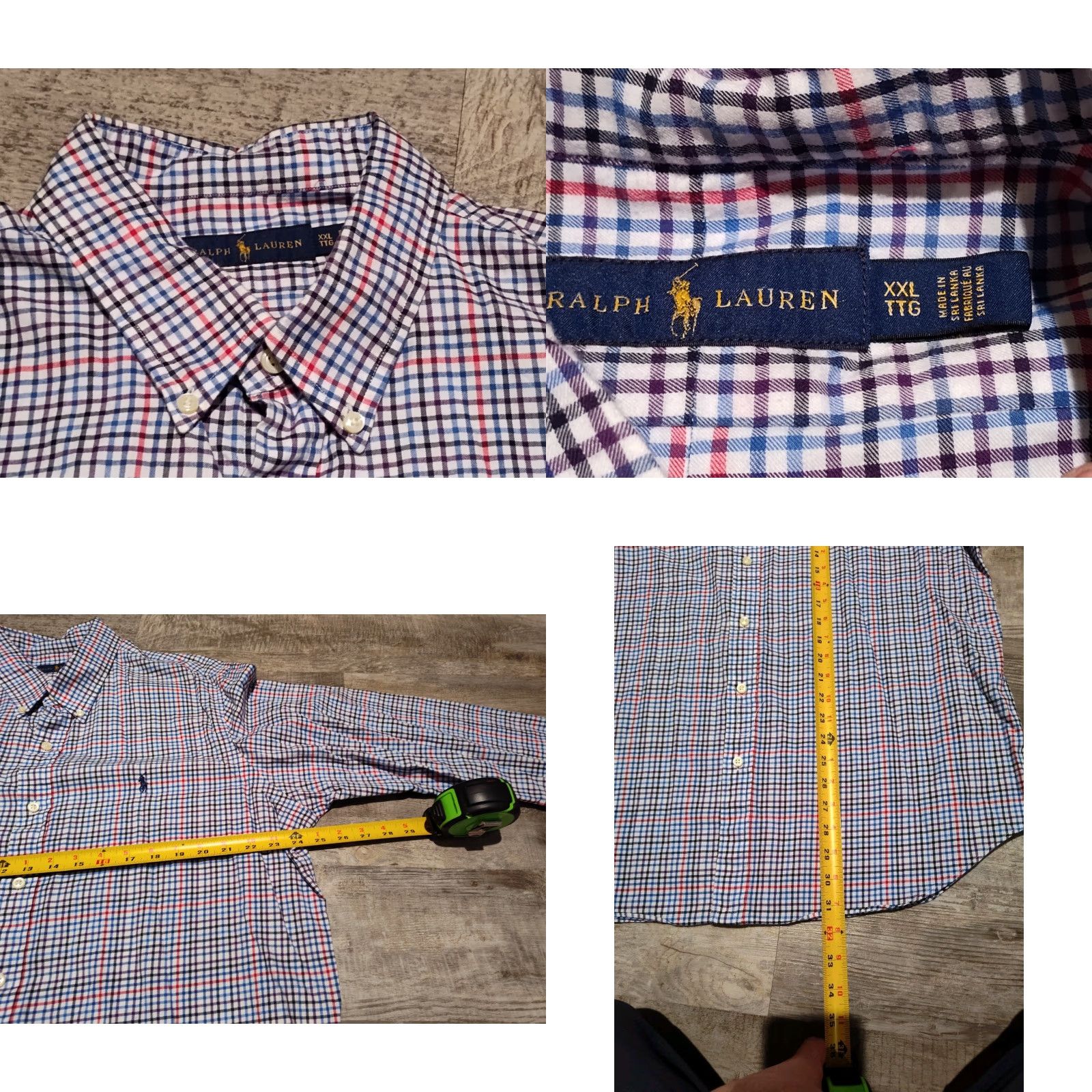 Ralph Lauren Vintage Ralph Lauren Mens Plaid Button-Down Shirt XXL All Seasons Casual Business Navy Blue Size US XXL / EU 58 / 5 - 8 Thumbnail