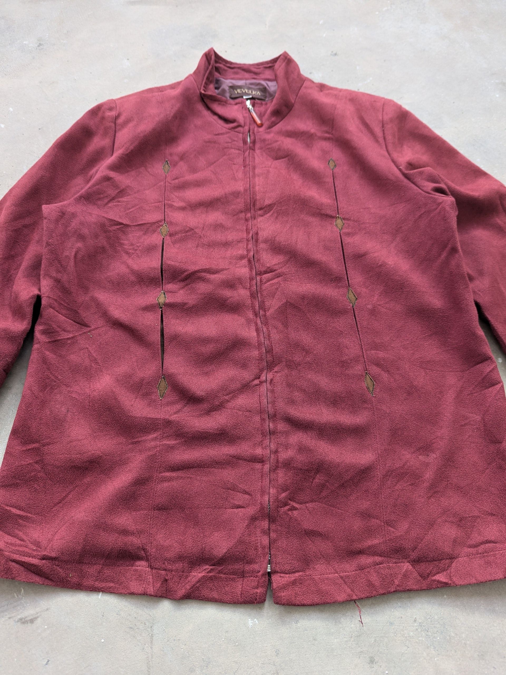 Japanese Brand × Vintage Vintage Vevelka Red Velvet Jacket Size S / US 4 / IT 40 - 4 Thumbnail