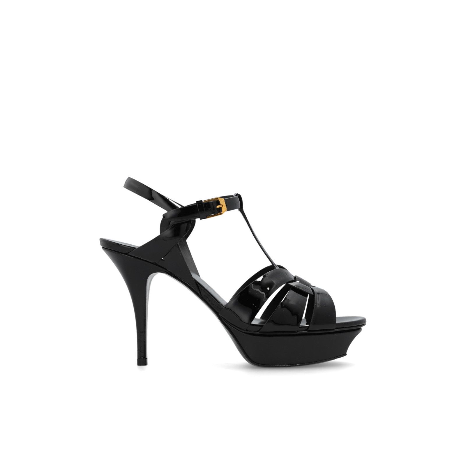 SAINT LAURENT Tribute $1150 Black Patent Leather 105mm Platf