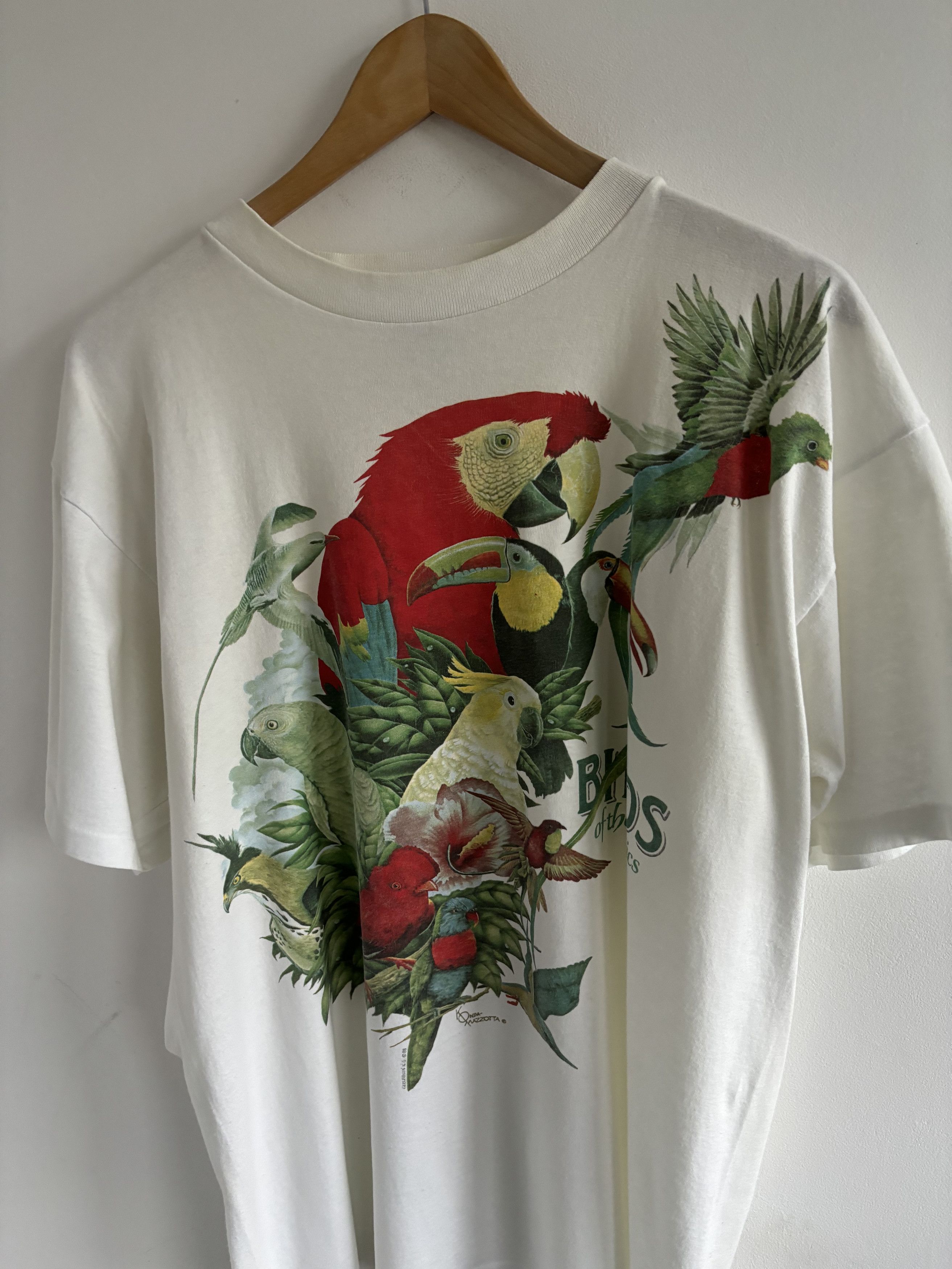 Vintage Vintage 1988 Parrots Bird Tropical Singlestitch Tee Size US L / EU 52-54 / 3 - 2 Thumbnail
