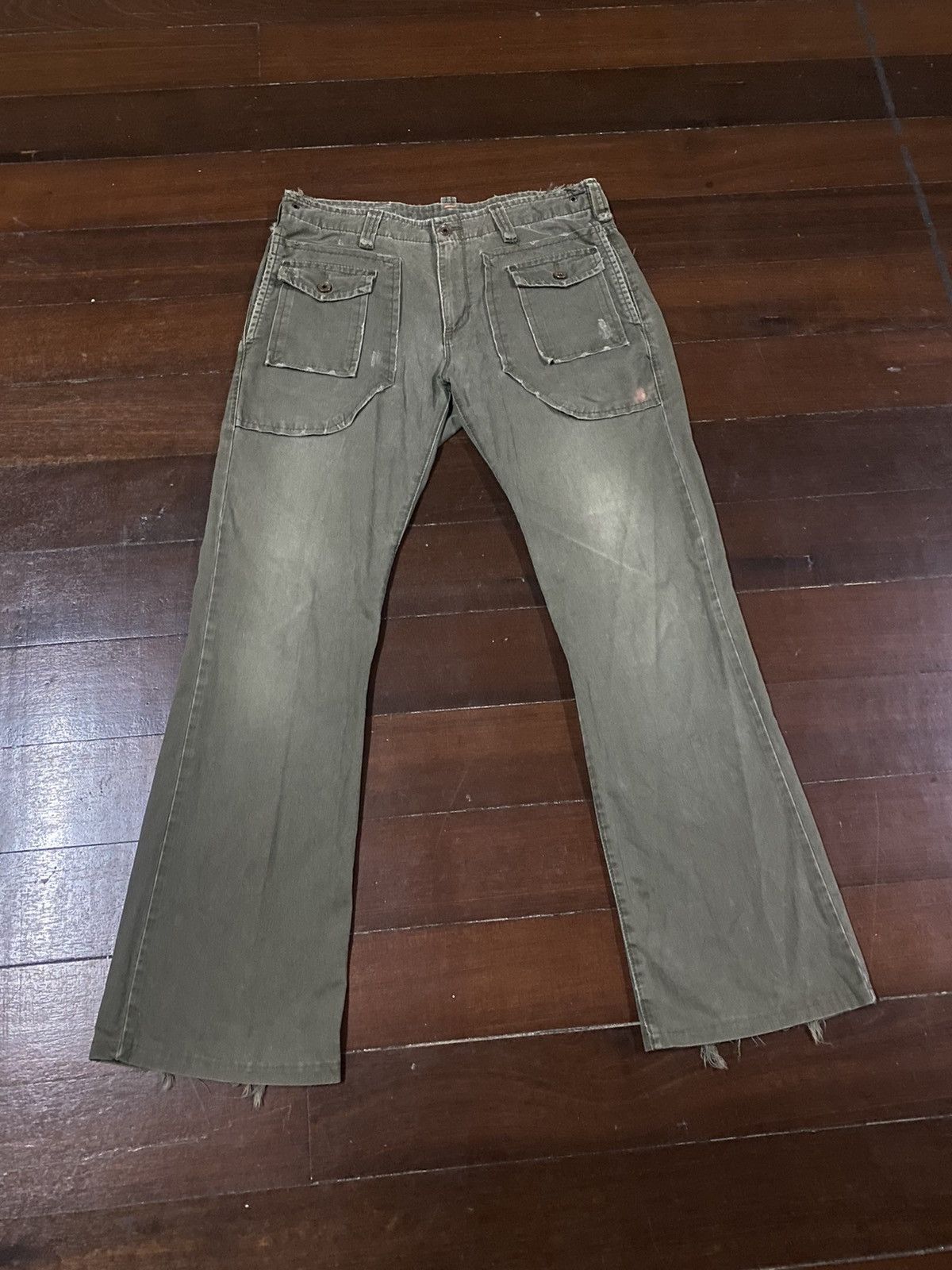 image of Sick Edwin K5551 Double Pocket Multi Pocket Green Olive, Men's (Size 36)