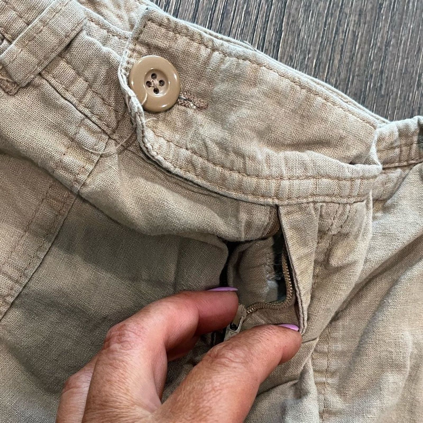 Vintage Banana Republic Factory Linen Cotton Blend Tan Shorts Size 6 Size 28" / US 6 / IT 42 - 6 Thumbnail