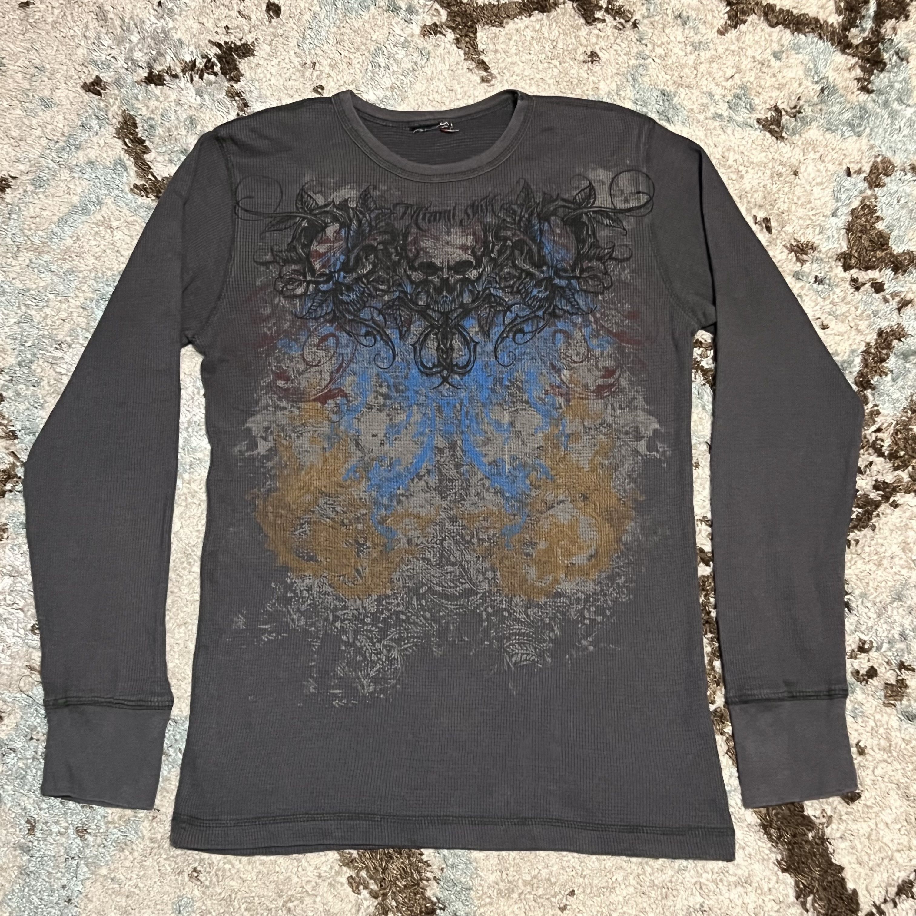 Affliction × Jnco Miami Ink Cyber Y2K Thermal Shirt Size Large  