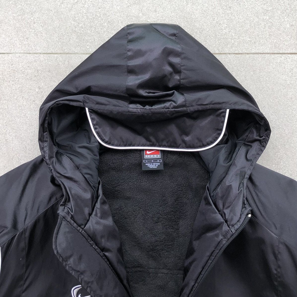 Nike Vintage 90s Nike TEAM Lined Fleece Long Jacket Size US L / EU 52-54 / 3 - 14 Thumbnail