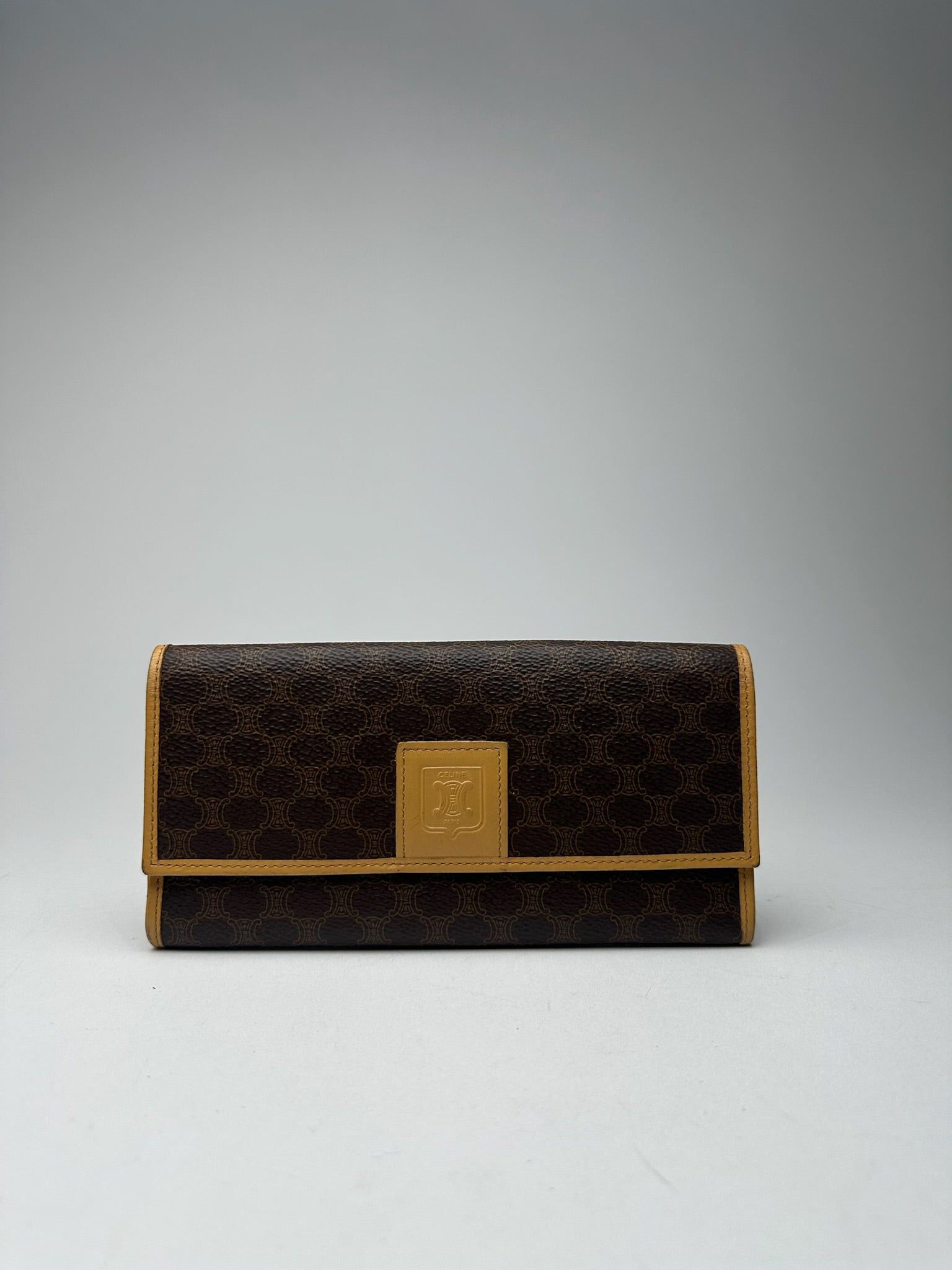 Celine Vintage Paris leather monogram wallet brown Size ONE SIZE - 1 Thumbnail