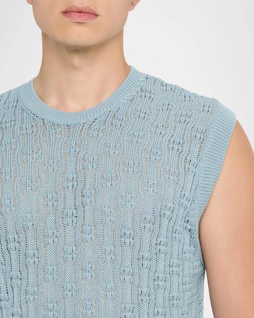 Marni o1w1db10526 Men's Cotton Openwork Crochet Knit Vest in Blue Size US M / EU 48-50 / 2 - 5 Thumbnail