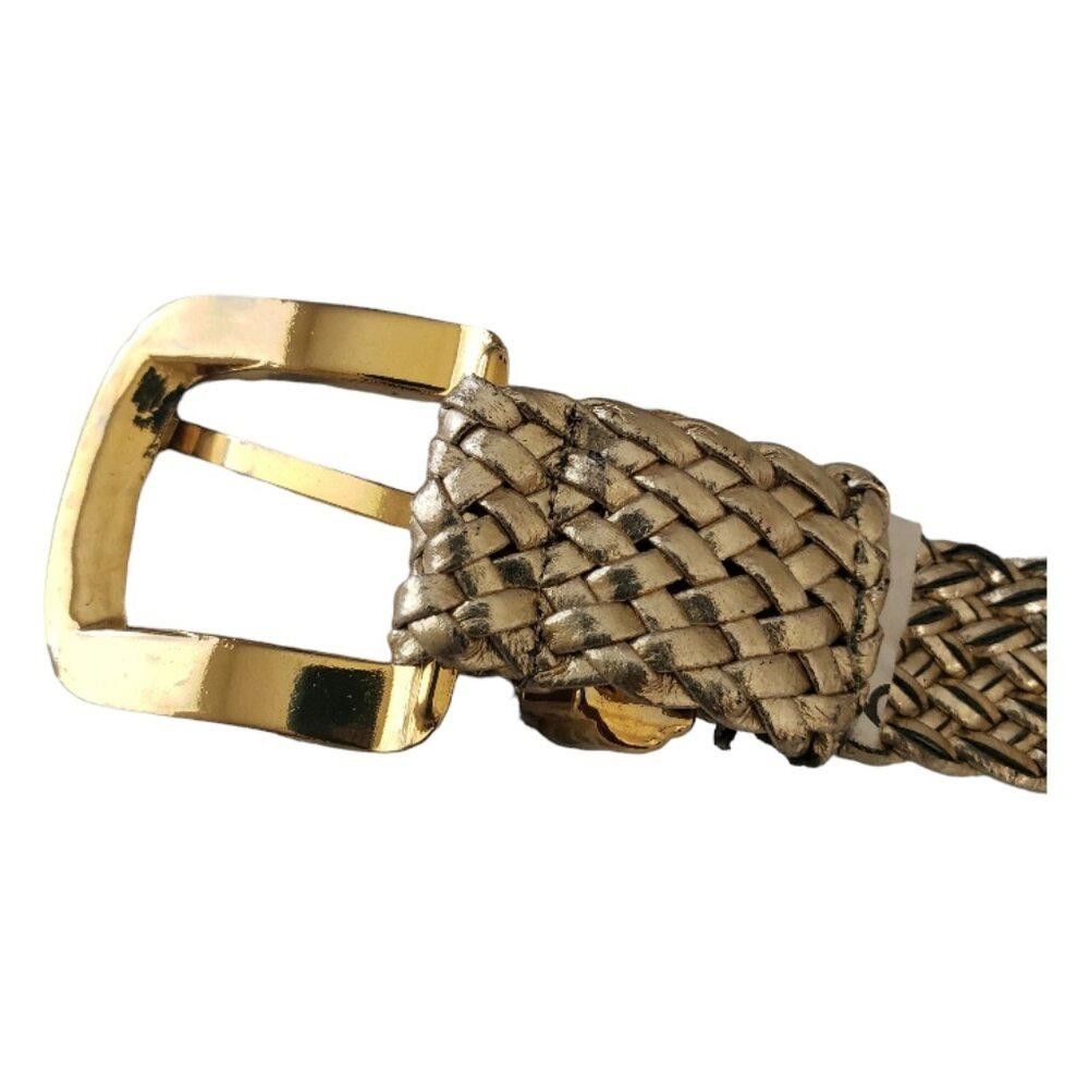 Designer Vintage Gold Braided Leather Ladies Belt Size ONE SIZE - 8 Thumbnail