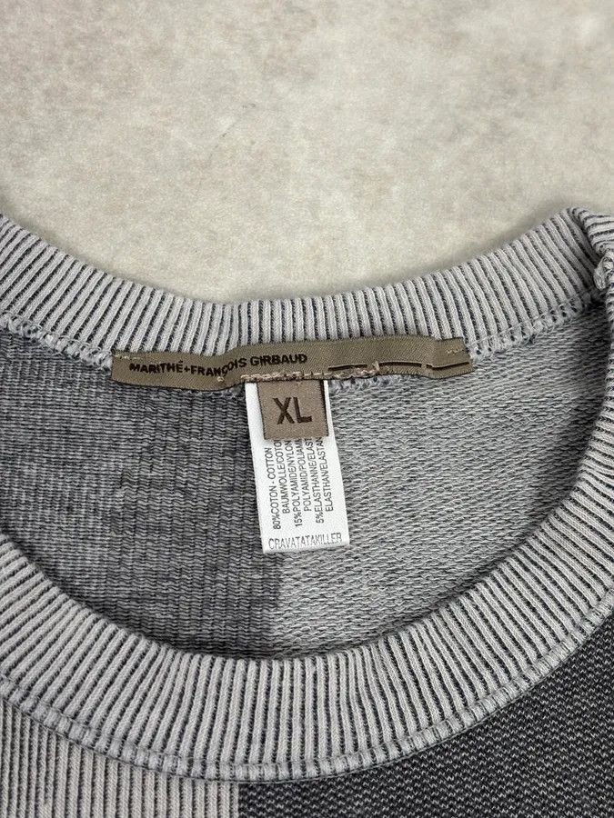 Marithe + Francois Girbaud 1990s Marithé + François Girbaud Grey Geometric Crewneck Sweater Size US S / EU 44-46 / 1 - 8 Thumbnail