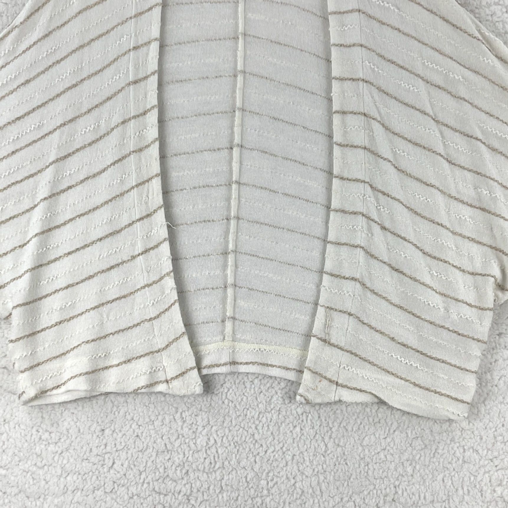 Vintage Dolan Ivory Striped Knit Open Front Cardigan Womens XS/S Dolman Sleeve Novelty Dolan Knit Cardigan Shirt? Size XS / US 0-2 / IT 36-38 - 5 Thumbnail