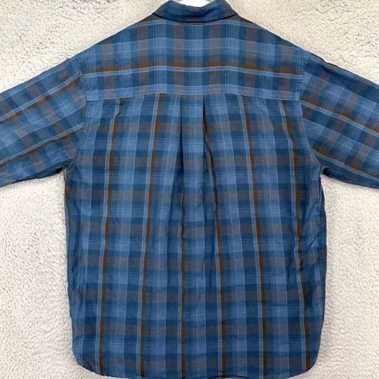 Vintage REI Shirt Mens Medium Blue Grey Madras Plaid Button Up Hiking Flap Pockets Size US M / EU 48-50 / 2 - 2 Thumbnail