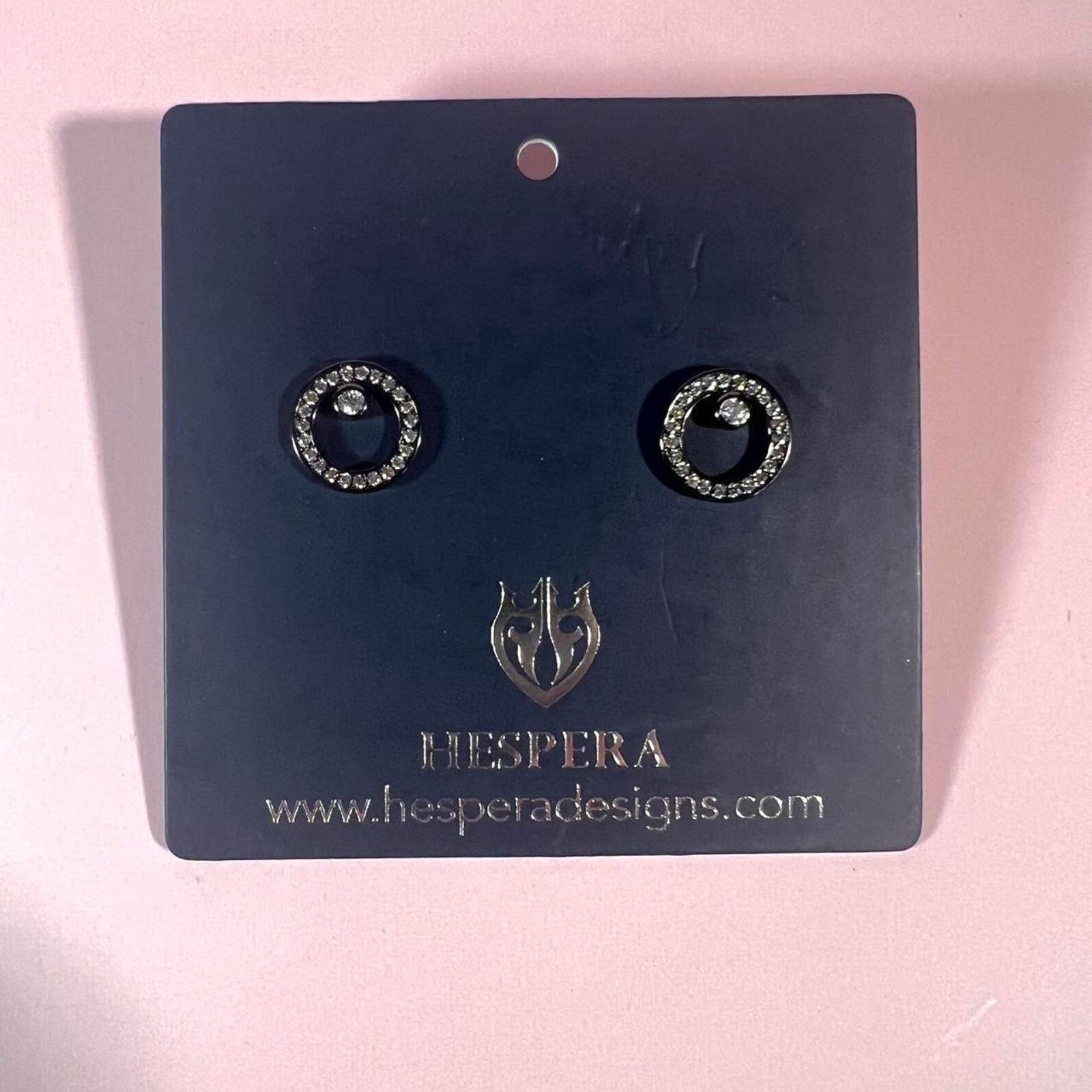 Jewelry Hespera Black Circle Stud Earrings, Women's