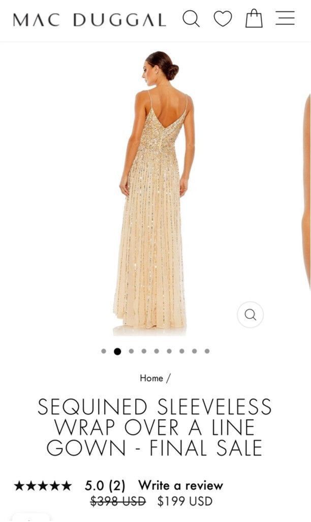 Mac Duggal Women's Mac Duggal Gold Dress Size 2 Size XS / US 0-2 / IT 36-38 - 2 Thumbnail