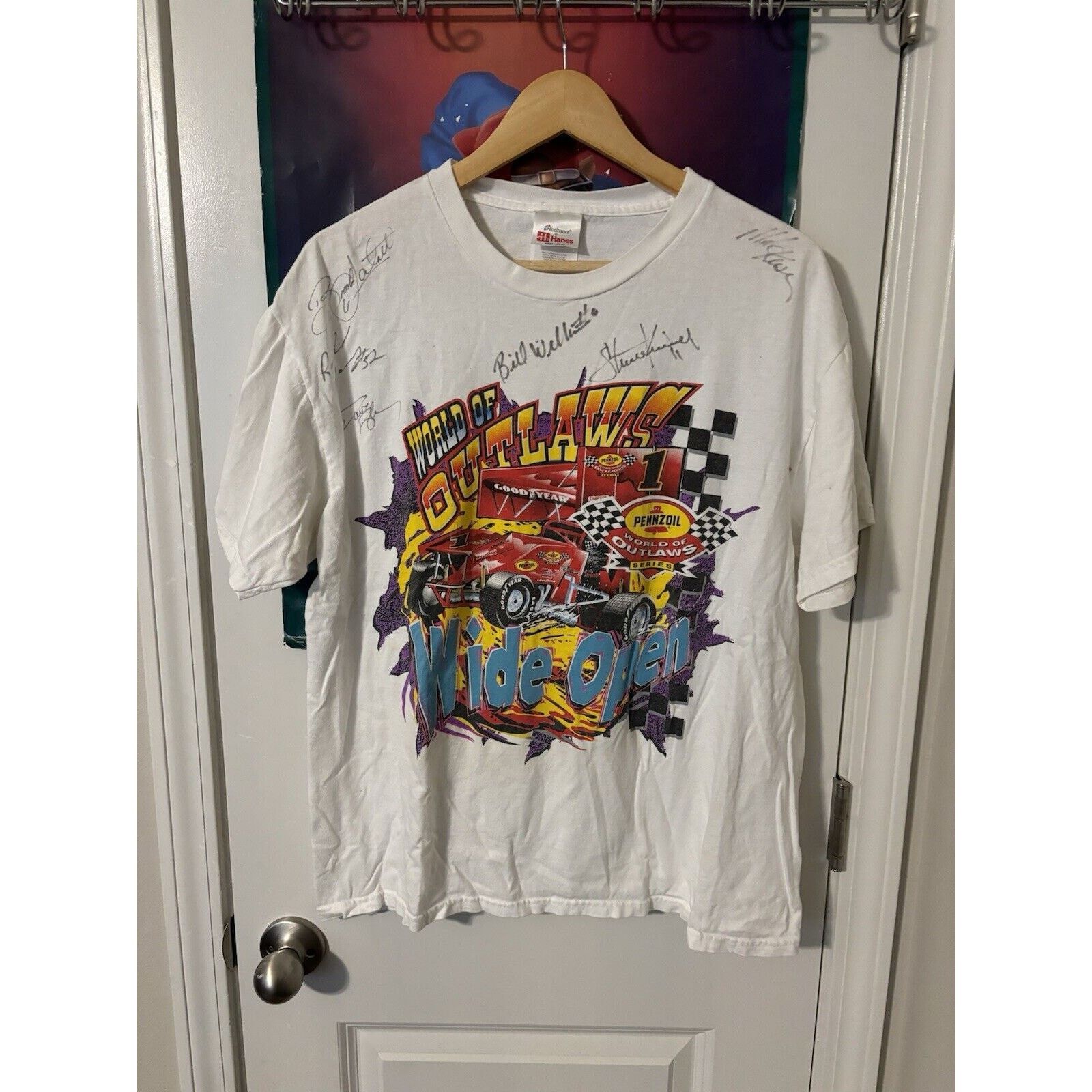 Other Vintage world of outlaws wide open white signed T-shirt Sz L Size US L / EU 52-54 / 3 - 1 Thumbnail