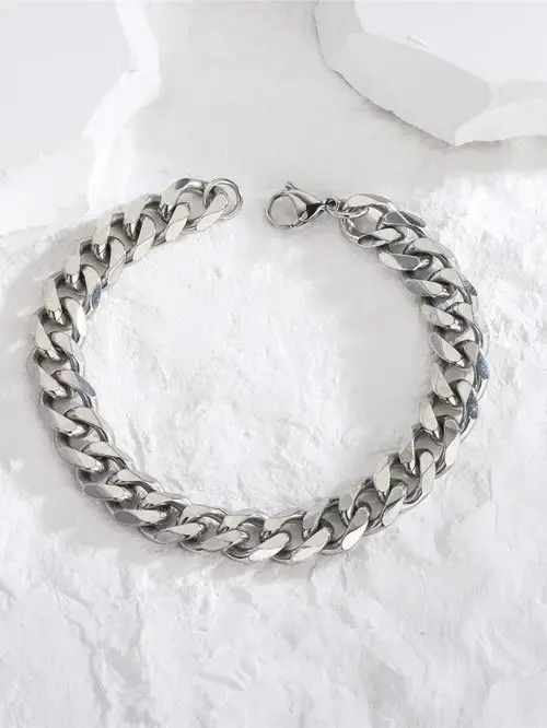 Jewelry × Vintage Retro Vintage Chain Link Bracelet Minimal Stainless Steel Size ONE SIZE - 1 Thumbnail