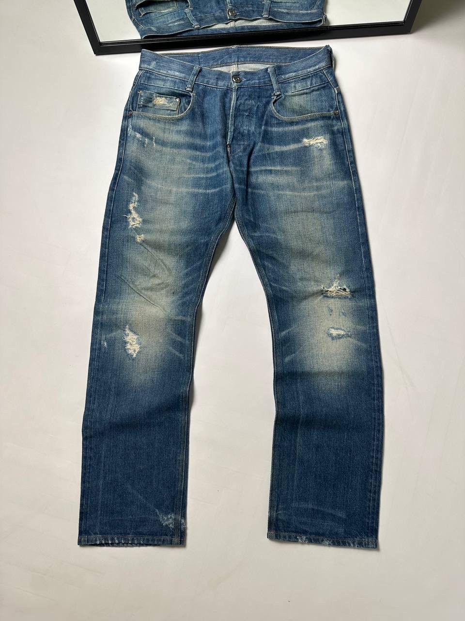 G-Star Vintage 00s G Star Raw Denim Distressed Wide Jean Size 32 Size US 32 / EU 48 - 1 Thumbnail